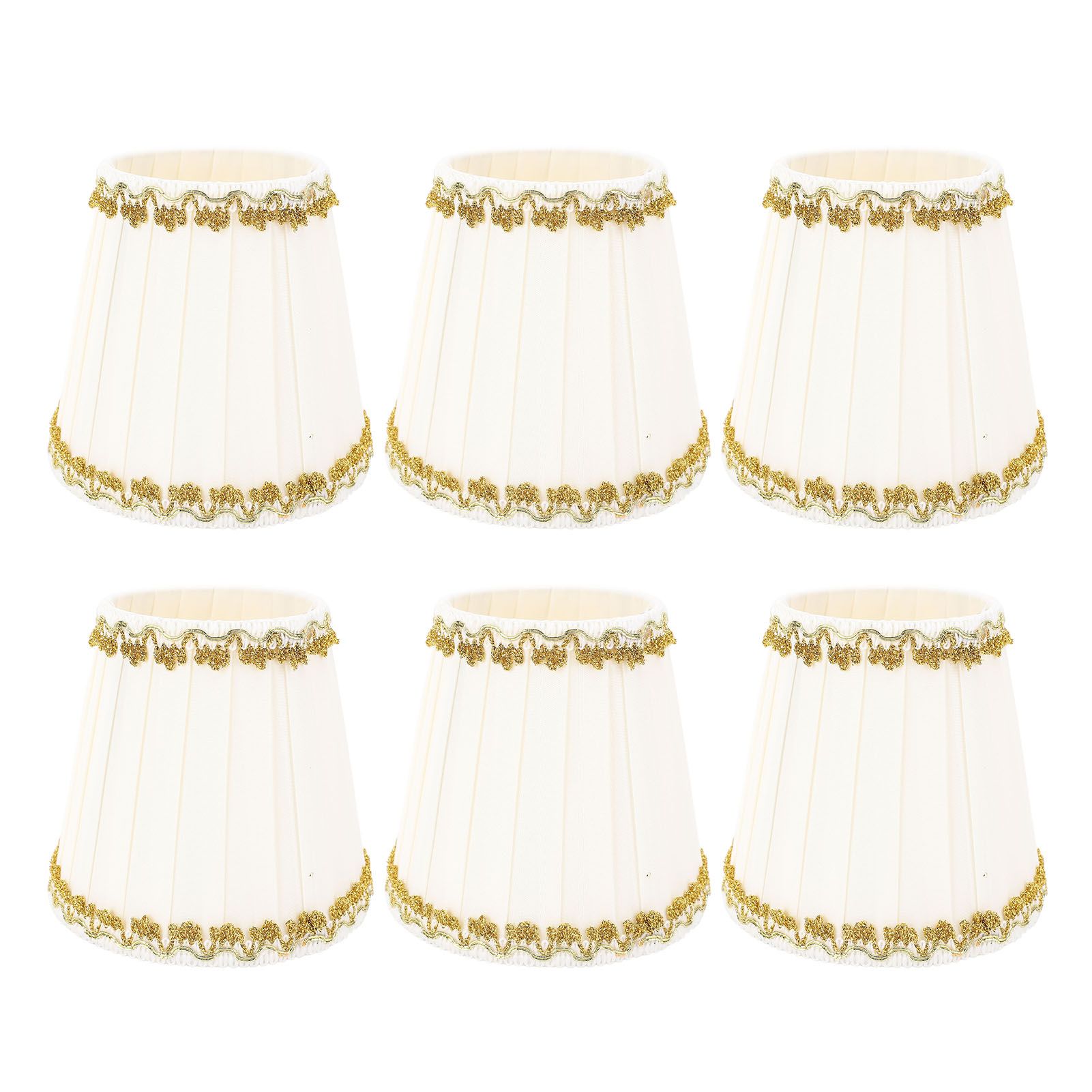 6PCS Fabric Lampshades Cloth Pleated Decorative Lamp Replacement Shade Clip On view 4