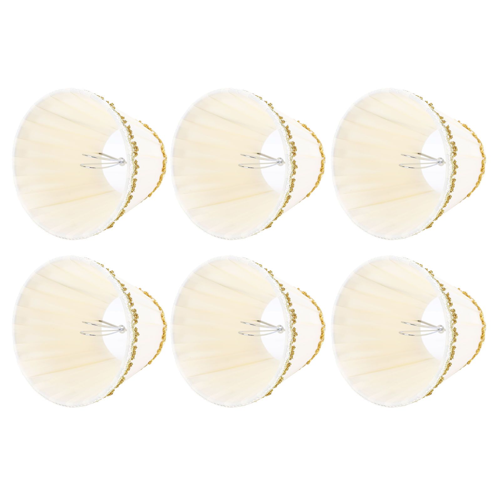 6PCS Fabric Lampshades Cloth Pleated Decorative Lamp Replacement Shade Clip On view 6