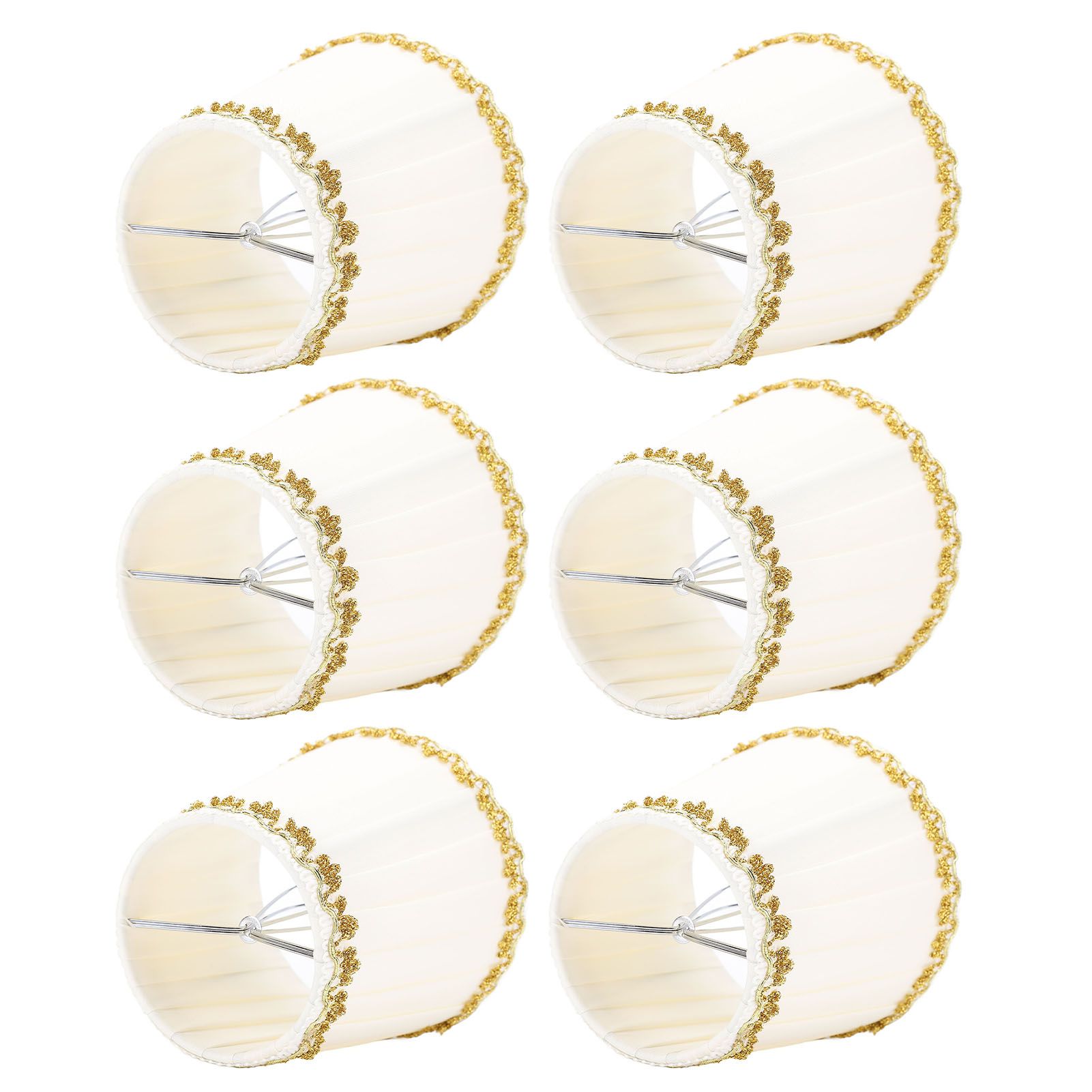 6PCS Fabric Lampshades Cloth Pleated Decorative Lamp Replacement Shade Clip On view 9