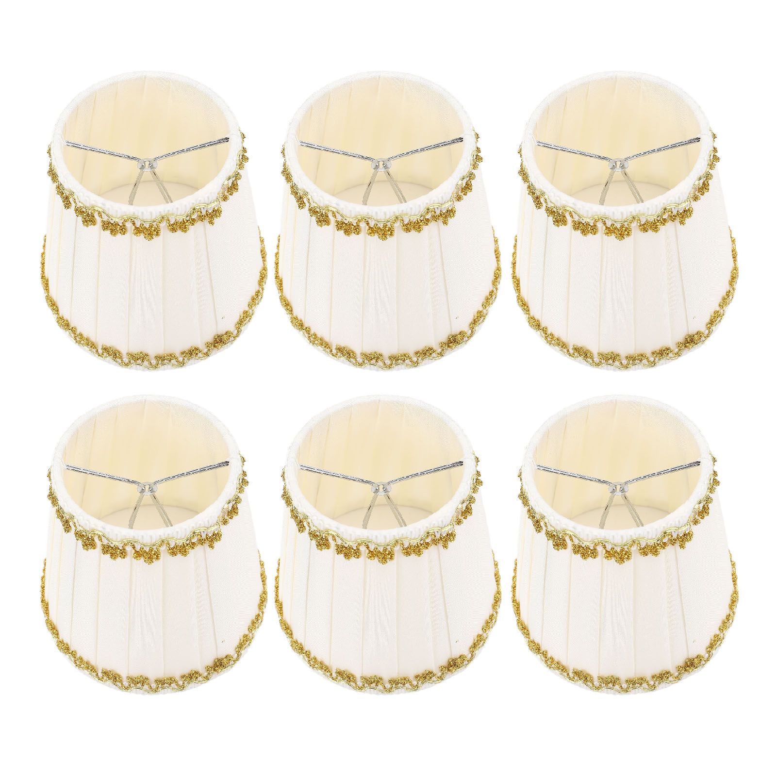 6PCS Fabric Lampshades Cloth Pleated Decorative Lamp Replacement Shade Clip On view 11