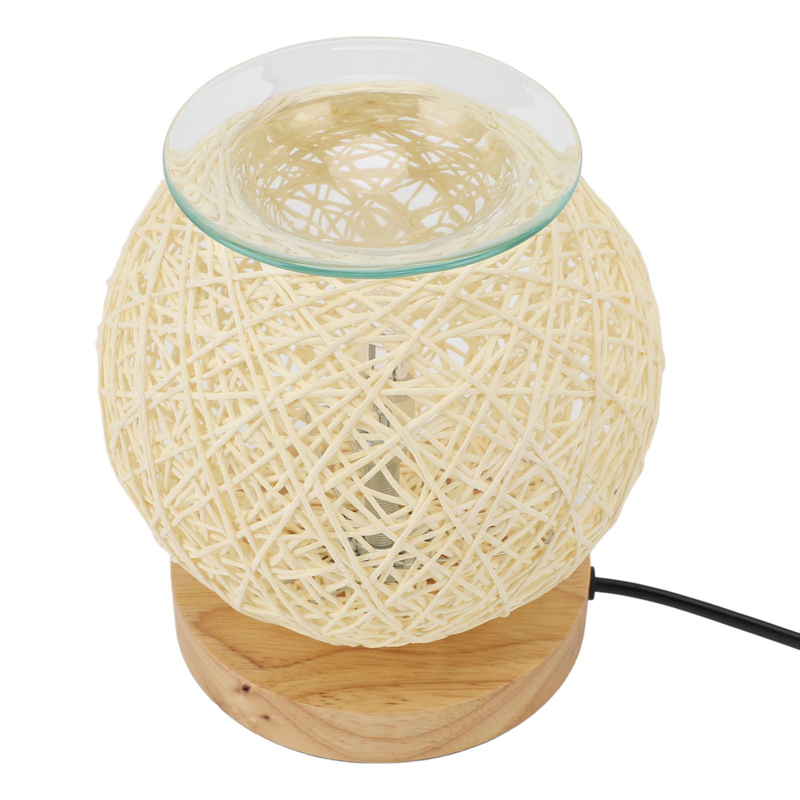 Adjustable Rattan Table Lamp Dimmable Woven Aromatherapy Lamp Night Light for