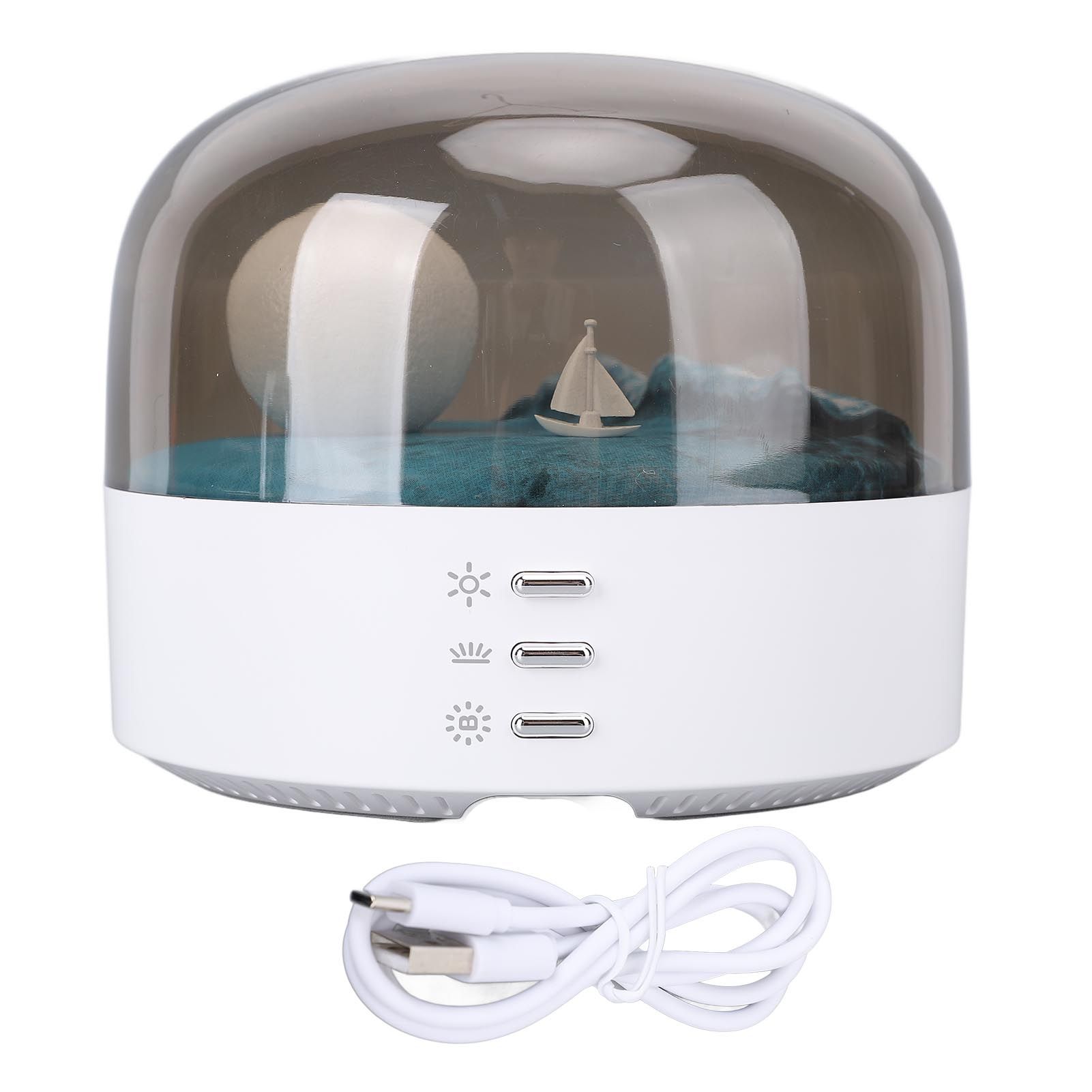 Moon Night Light with Dimming Function Rechargeable Touch Bedside Desk Lamp view 3