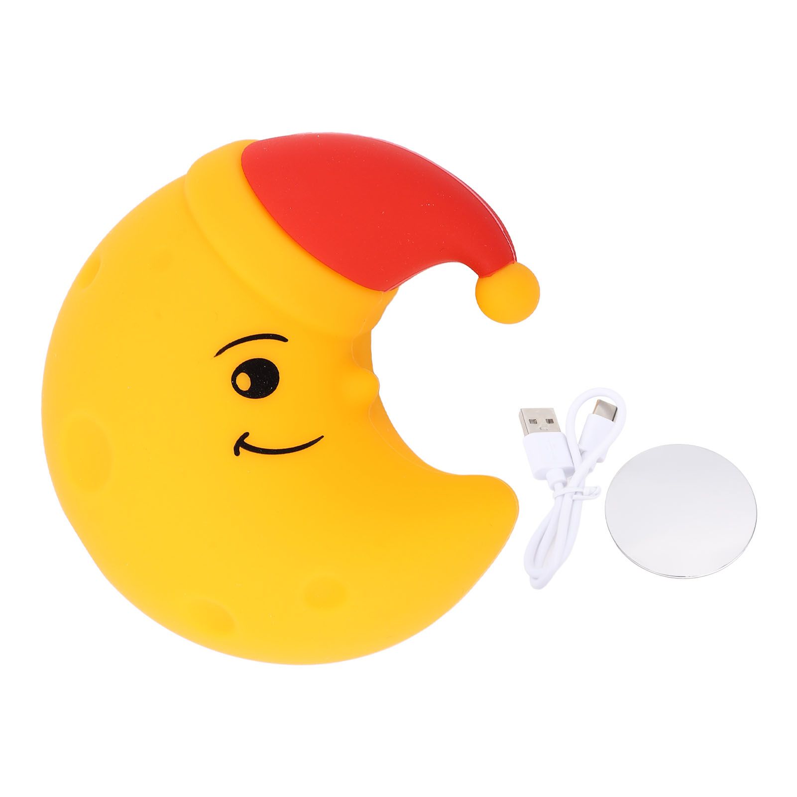 Night Light Moon Shape USB Rechargeable Magnetic Silicone Nursery Lamp for view 2