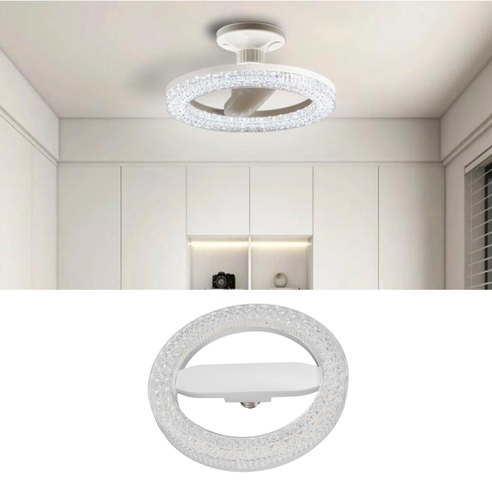 Circular Light Bulb E27 E26 24W 3 Color Temperature LED Crystal Round Energy view 12