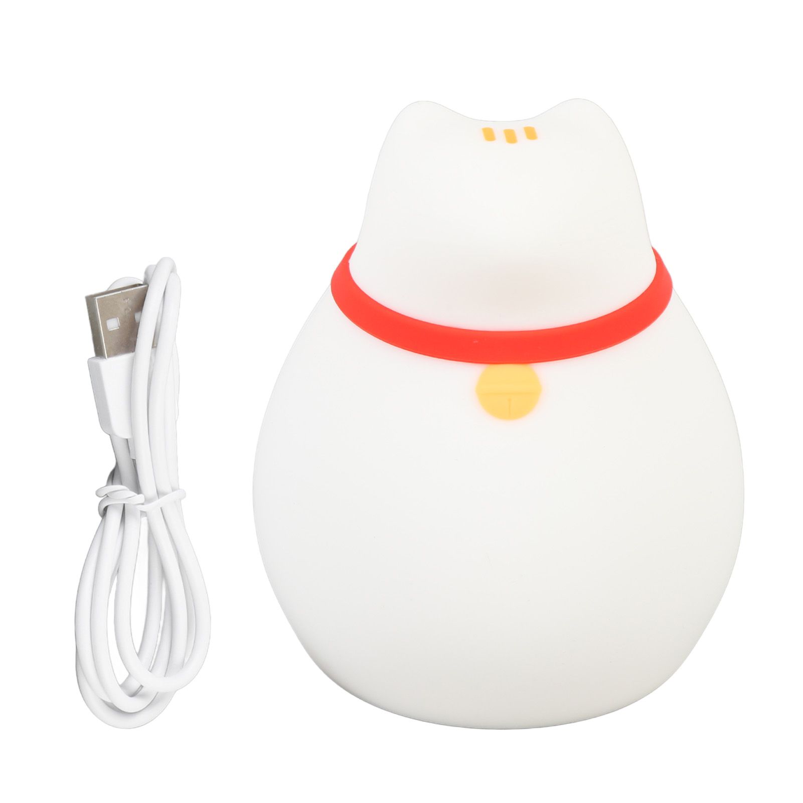 Cute Lucky Cat Night Light Silicone Dimmable Tap Control USB Rechargeable view 3
