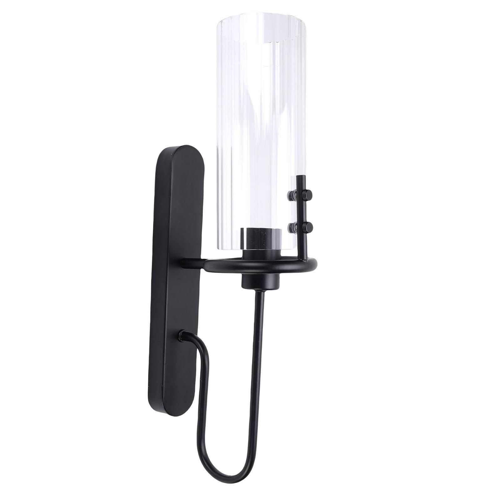 Black Wall Sconce Light Modern Indoor Wall Light Fixture with Clear Glass