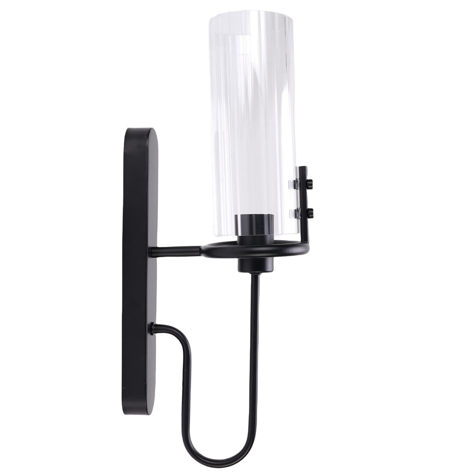 Black Wall Sconce Light Modern Indoor Wall Light Fixture with Clear Glass view 3