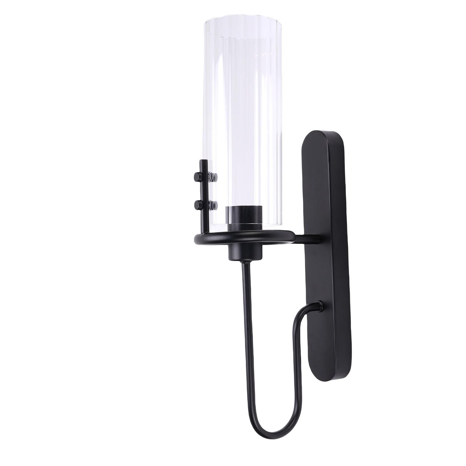 Black Wall Sconce Light Modern Indoor Wall Light Fixture with Clear Glass view 8