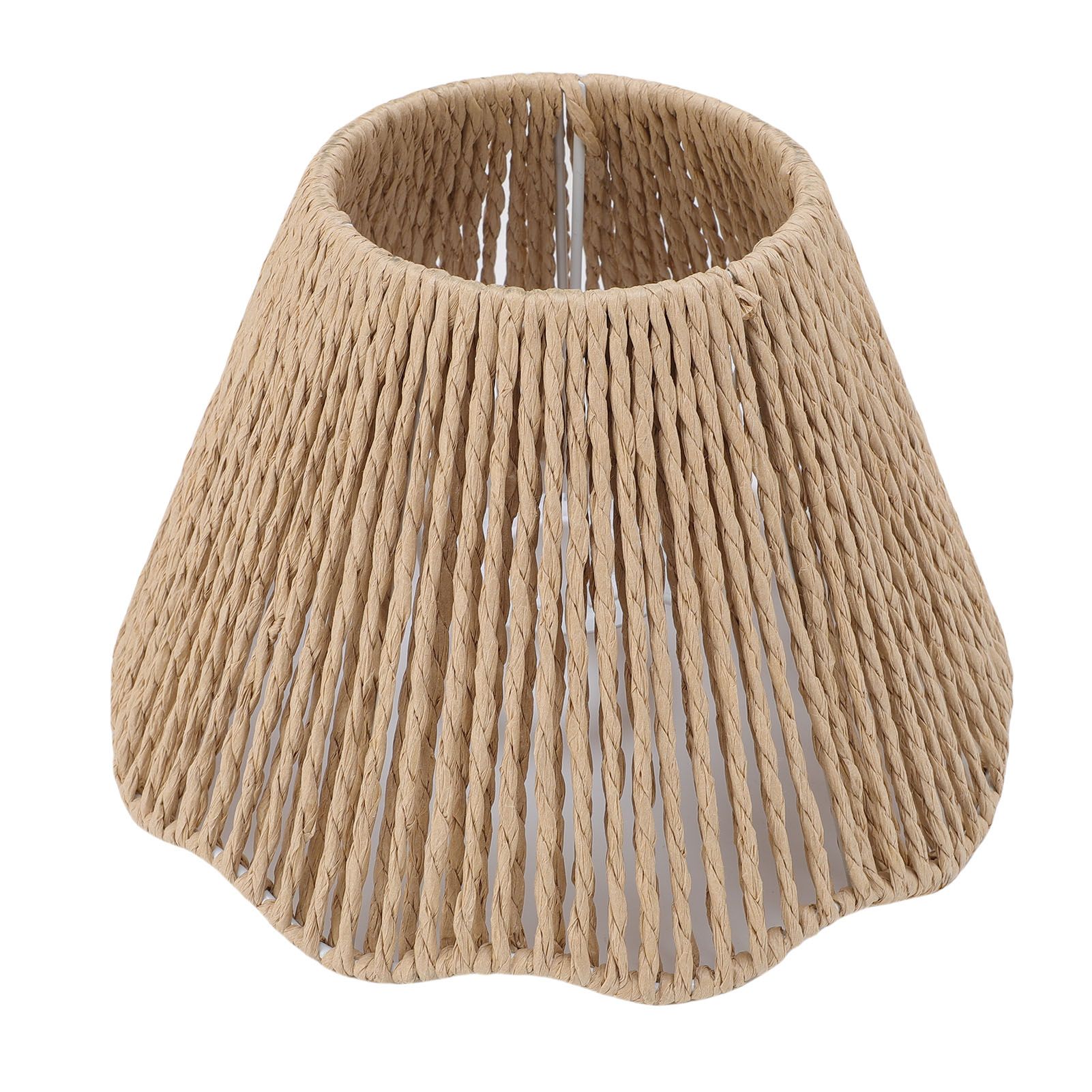 Rope Woven Desk Lampshade E27 E14 Decorative Waving Hem Lamp Shade for Kitchen