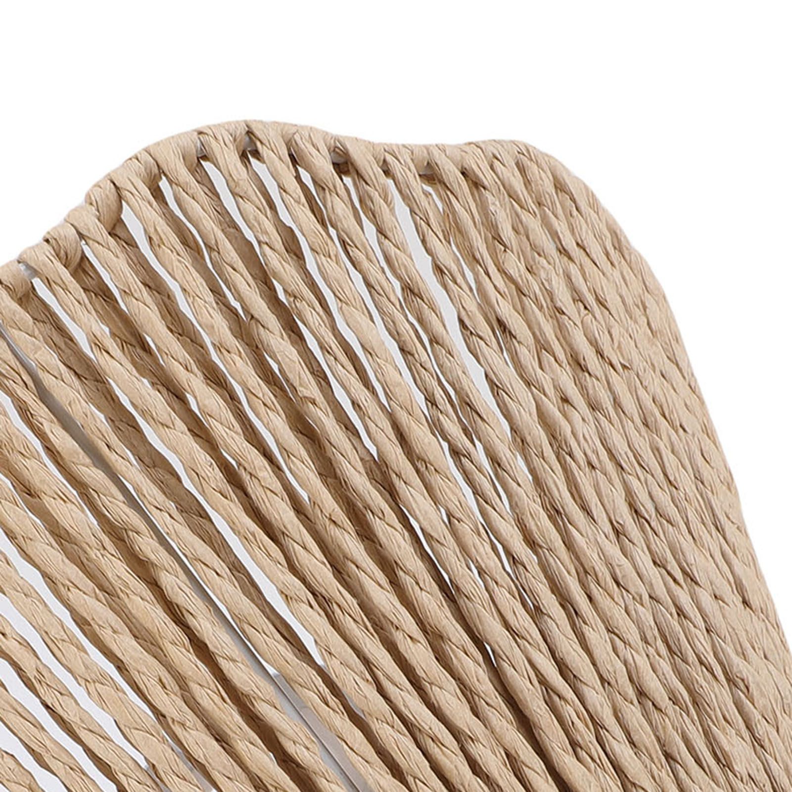 Rope Woven Desk Lampshade E27 E14 Decorative Waving Hem Lamp Shade for Kitchen view 5