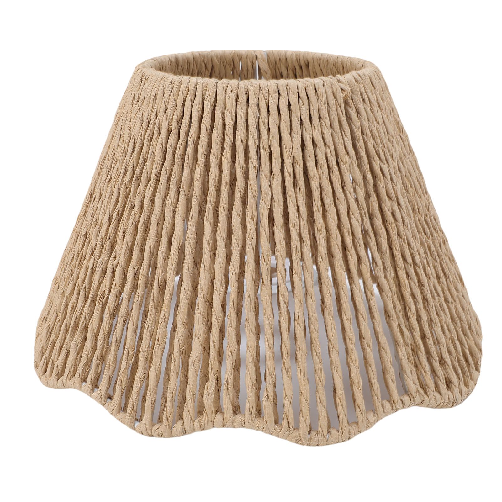 Rope Woven Desk Lampshade E27 E14 Decorative Waving Hem Lamp Shade for Kitchen view 6