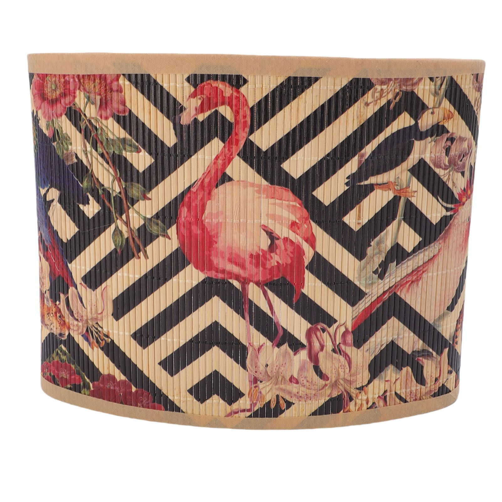 Printed Lamp Shade E27 E14 Vintage Elliptical Shape Bambusoideae Bedside Lamp view 4