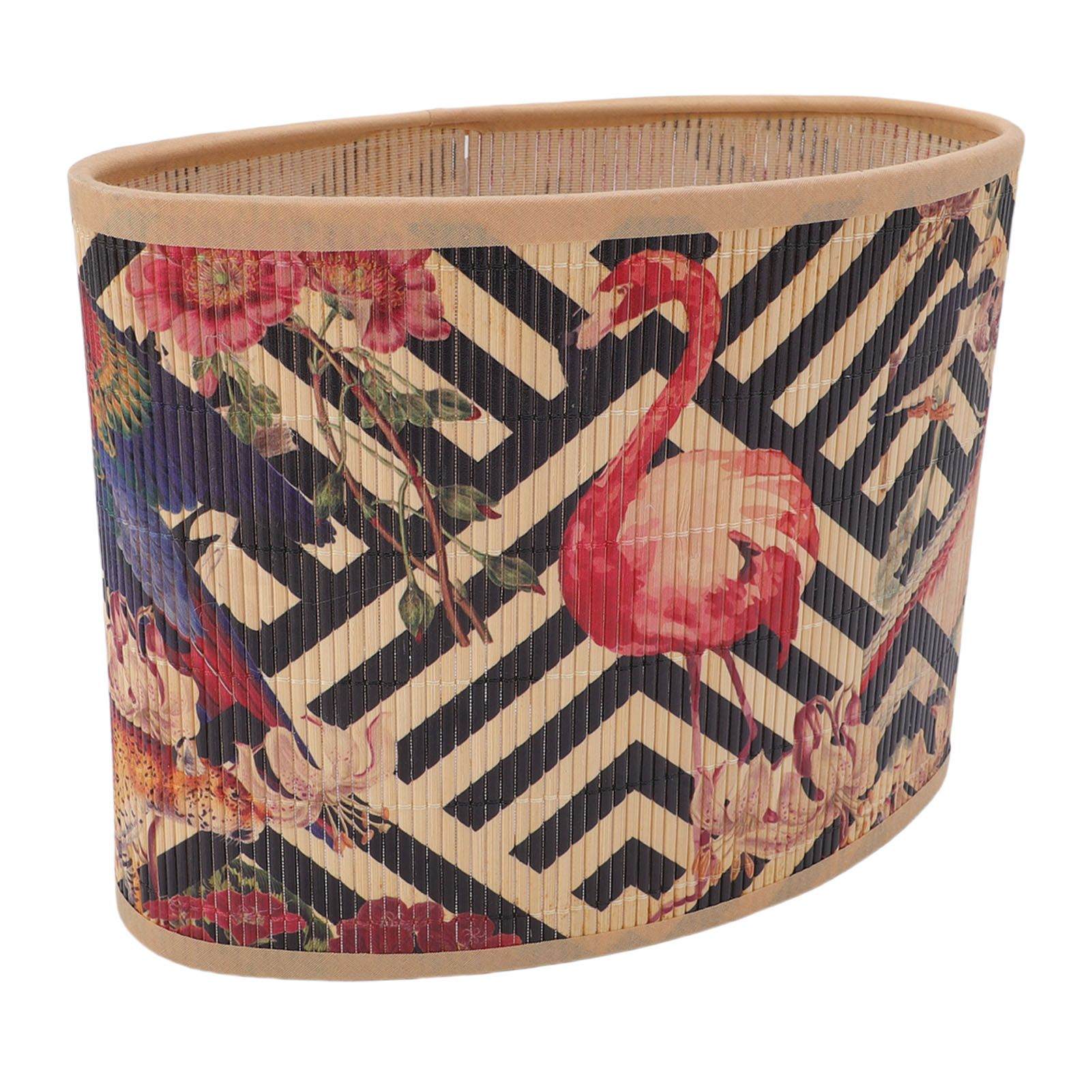 Printed Lamp Shade E27 E14 Vintage Elliptical Shape Bambusoideae Bedside Lamp view 5