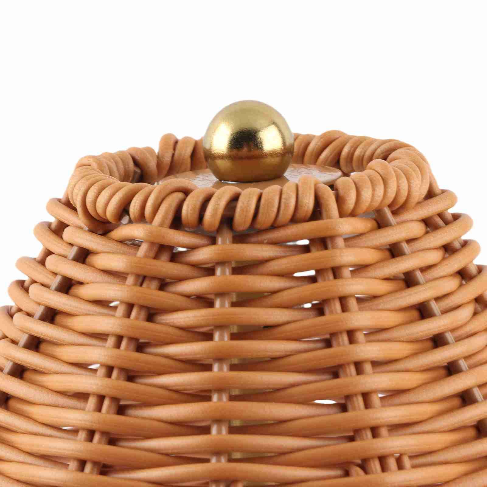 Cordless Boho Rattan Table Lamp Rechargeable Dimmable LED Bedside Lamp view 2