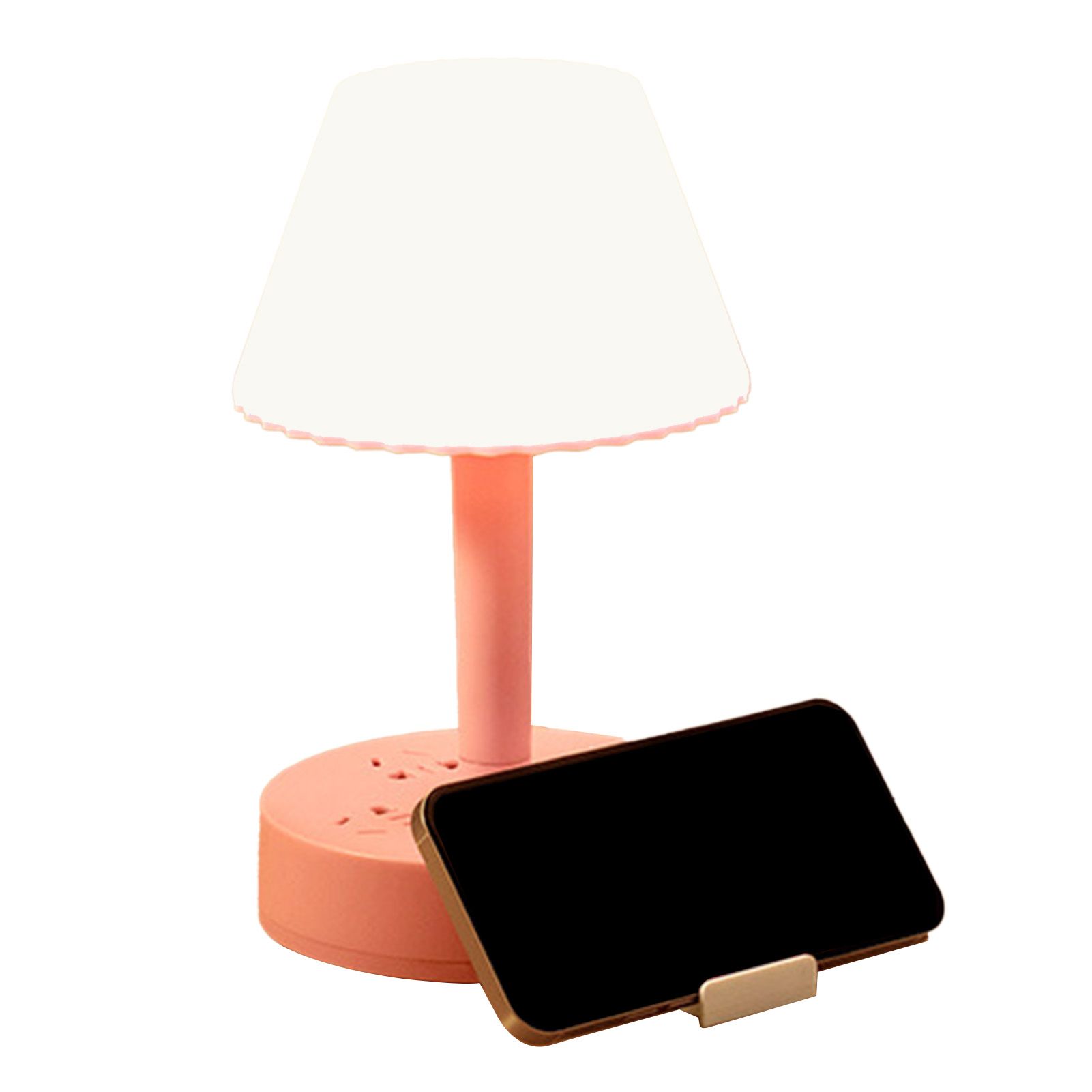 Power Strip Desk Lamp Soft Lighting Bedside Table Lamp with AC Outlet and