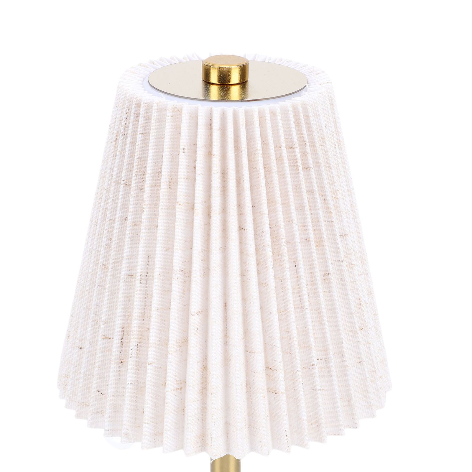 Small Pleated Table Lamp Iron Fabric Soft Lighting Bedside Nightstand Desk view 5