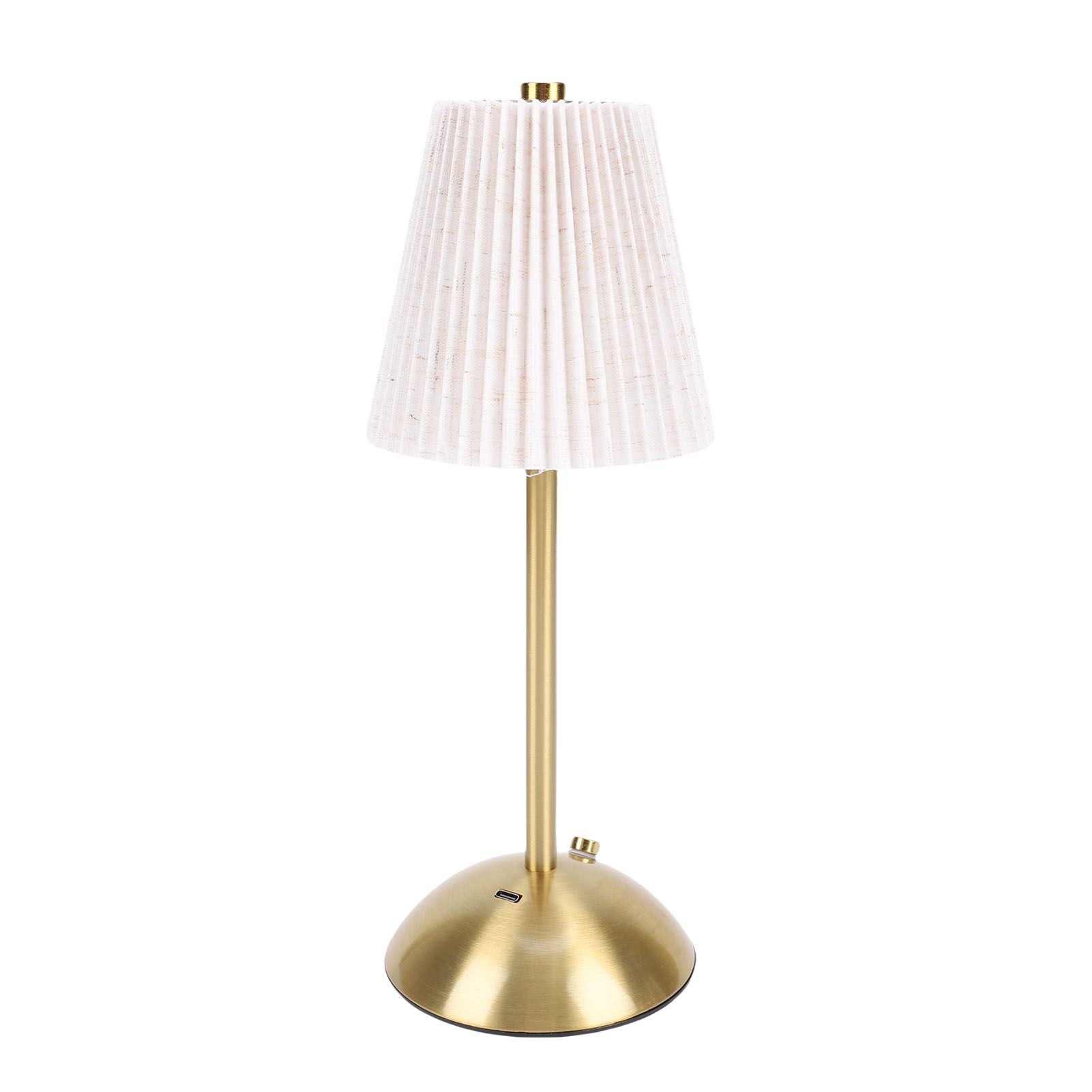 Small Pleated Table Lamp Iron Fabric Soft Lighting Bedside Nightstand Desk view 8