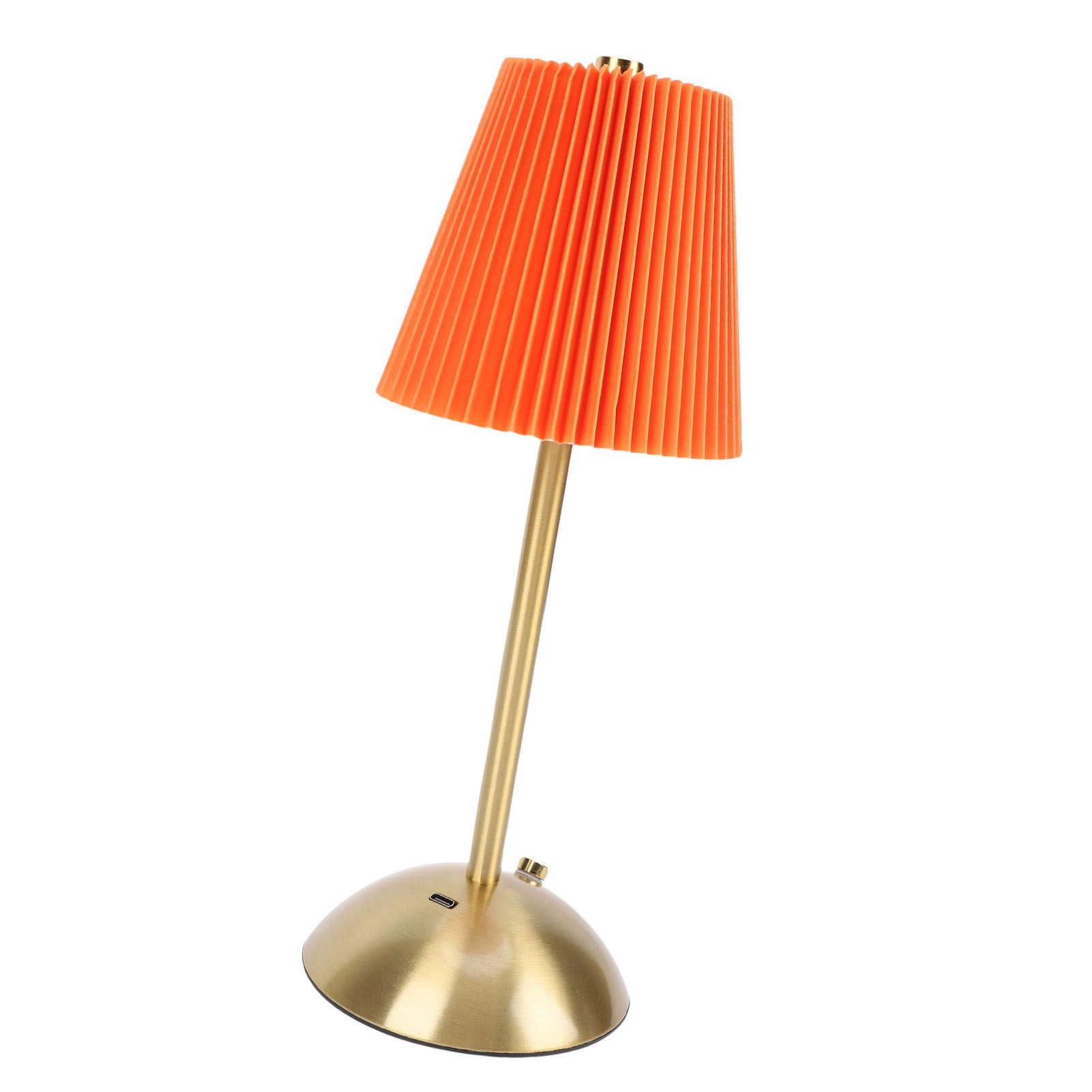 Small Pleated Table Lamp Iron Fabric Soft Lighting Bedside Nightstand Desk view 4