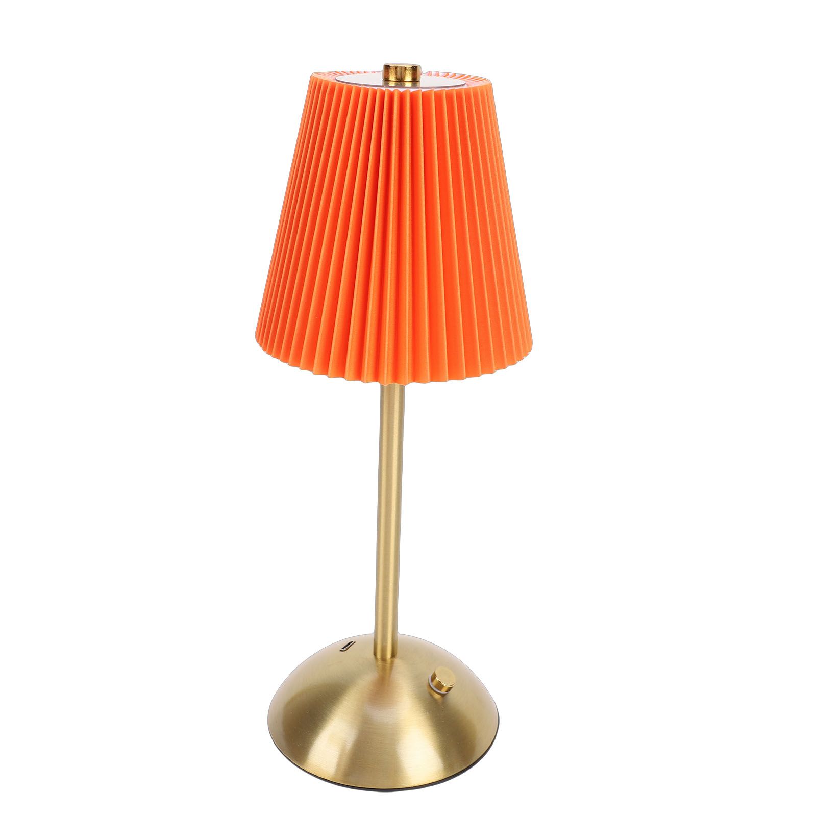 Small Pleated Table Lamp Iron Fabric Soft Lighting Bedside Nightstand Desk view 9