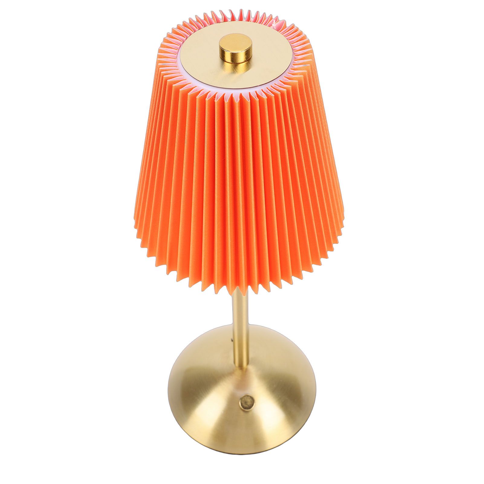 Small Pleated Table Lamp Iron Fabric Soft Lighting Bedside Nightstand Desk view 11