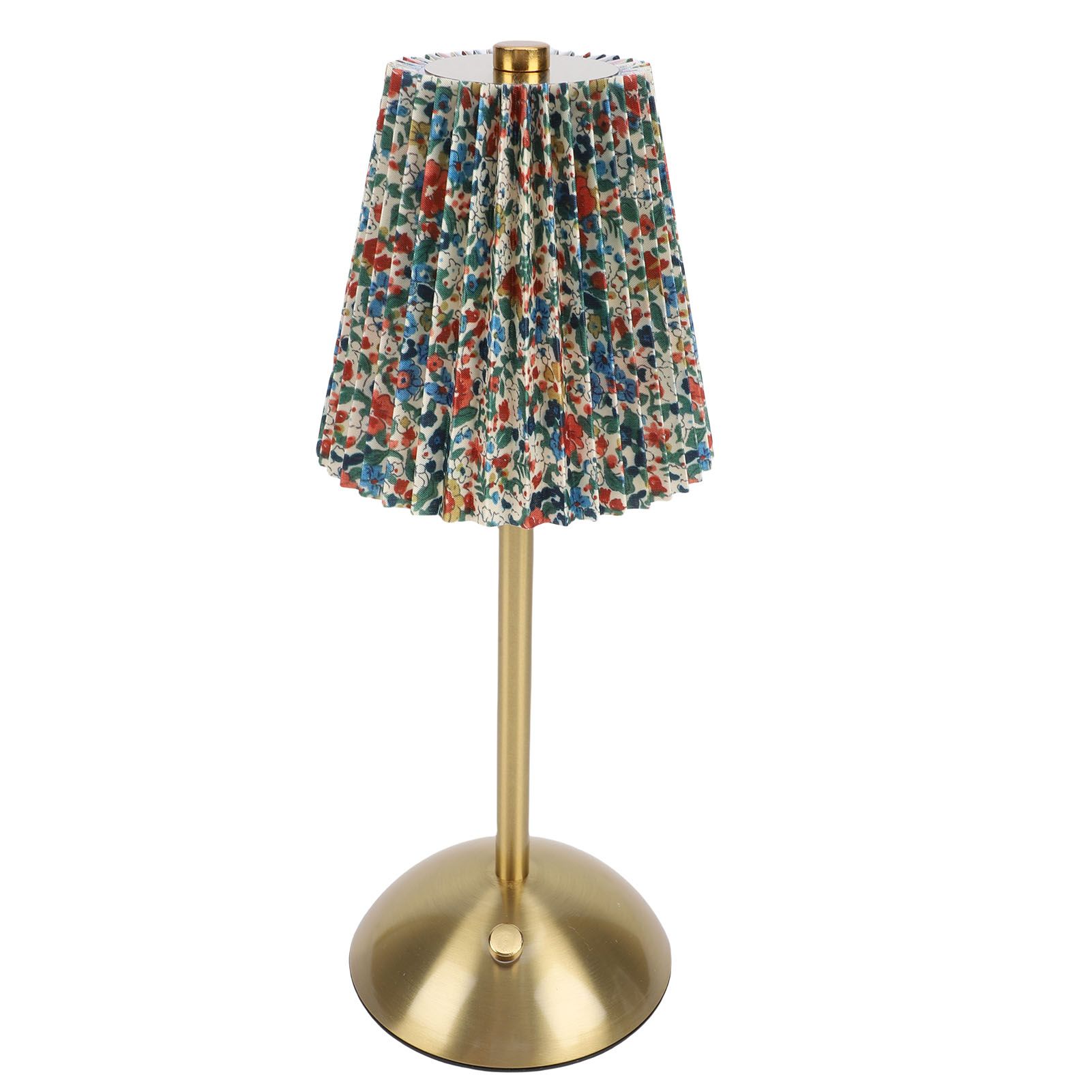 Small Pleated Table Lamp Iron Fabric Soft Lighting Bedside Nightstand Desk view 12