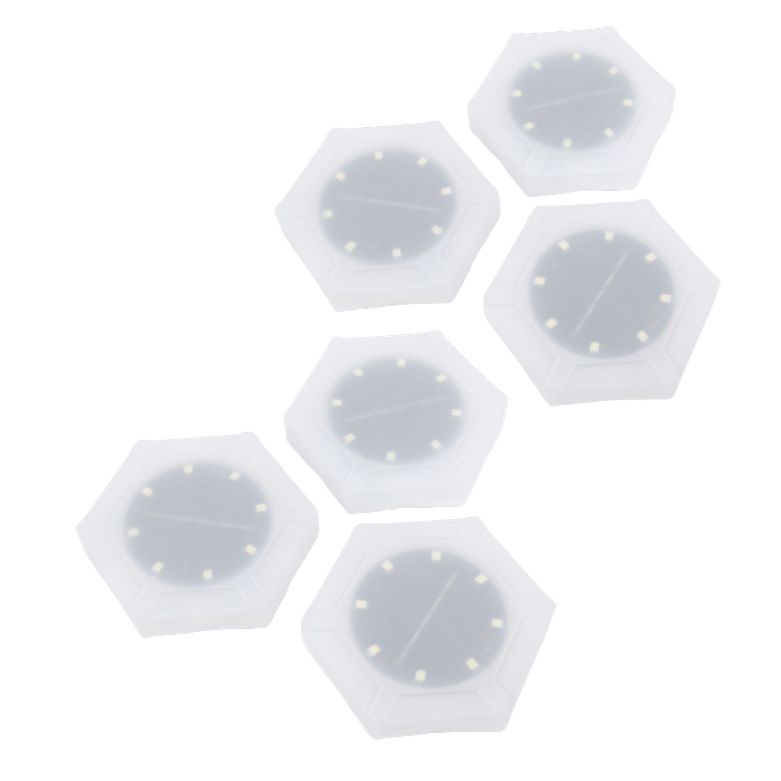 6pcs Hexagon Wall Lights Cordless Light Sensor Rain Proof Solar Powered LED view 4