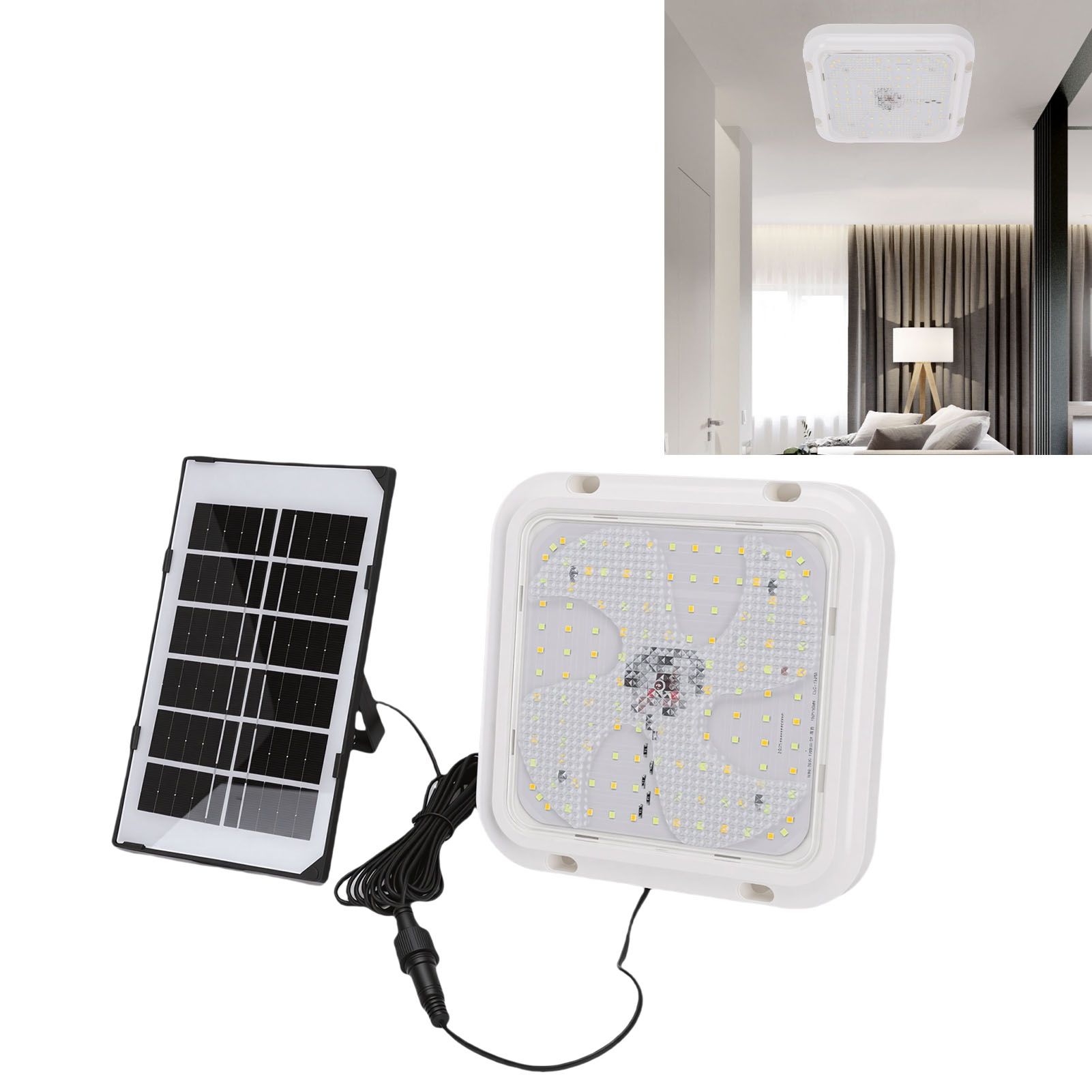Solar Ceiling Light IP67 Water Proof High Brightness Remote Control 3 Colors view 12