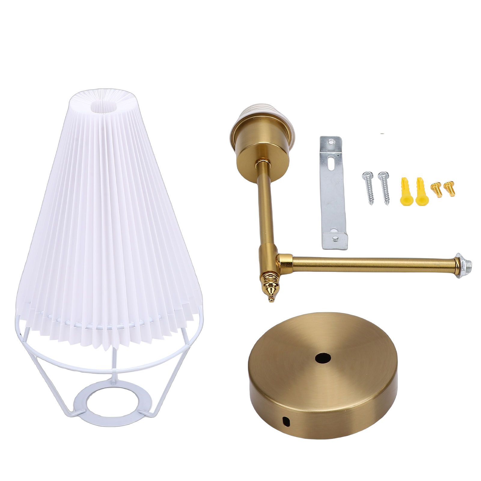 Gold Fabric Lampshade Nordic Style Modern Rechargeable Cordless Wall Lamp for view 3