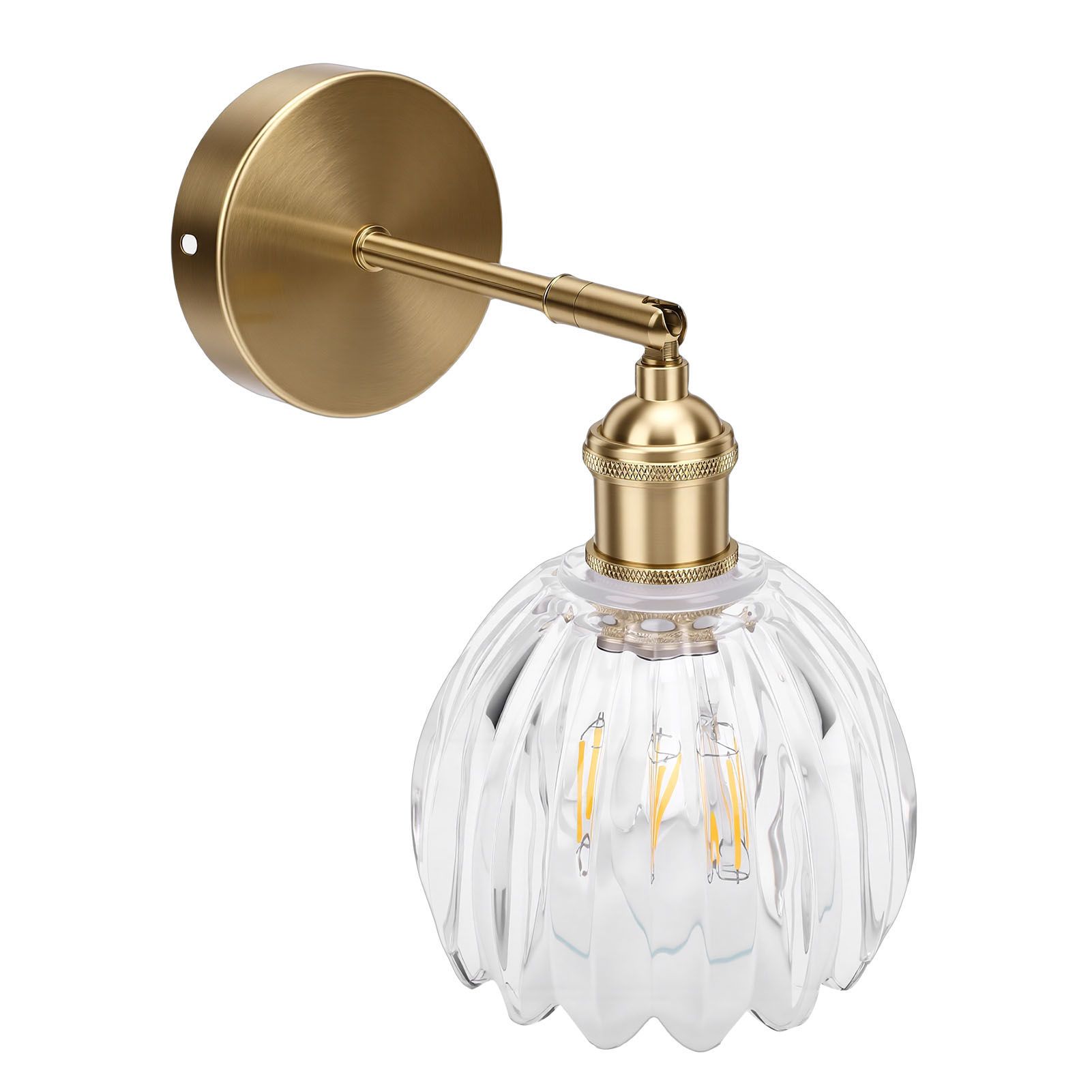 Wall Sconce Glass Lampshade Minimalist Aluminum Alloy Vintage Wall Lamp for