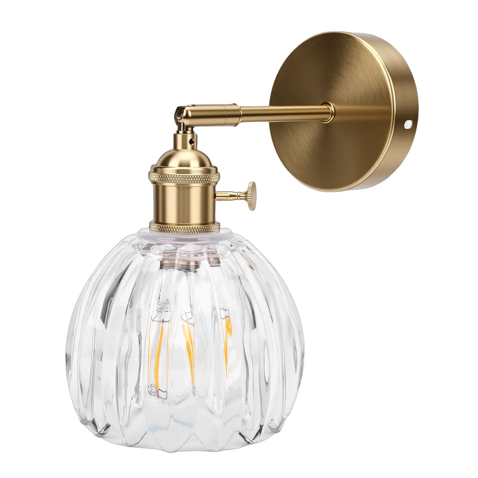 Wall Sconce Glass Lampshade Minimalist Aluminum Alloy Vintage Wall Lamp for view 4