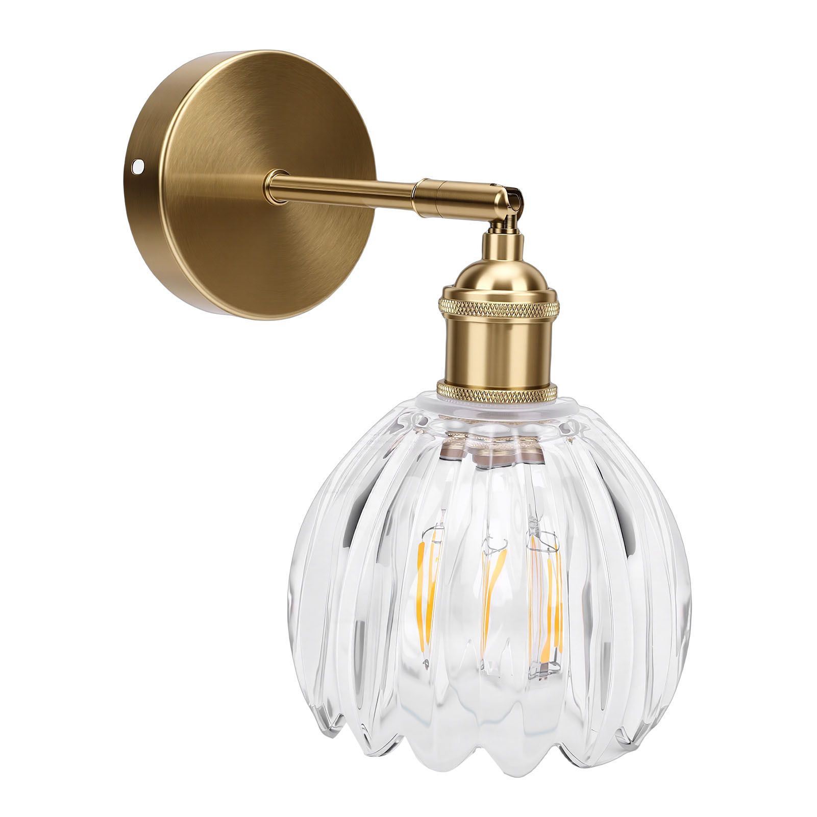 Wall Sconce Glass Lampshade Minimalist Aluminum Alloy Vintage Wall Lamp for view 8