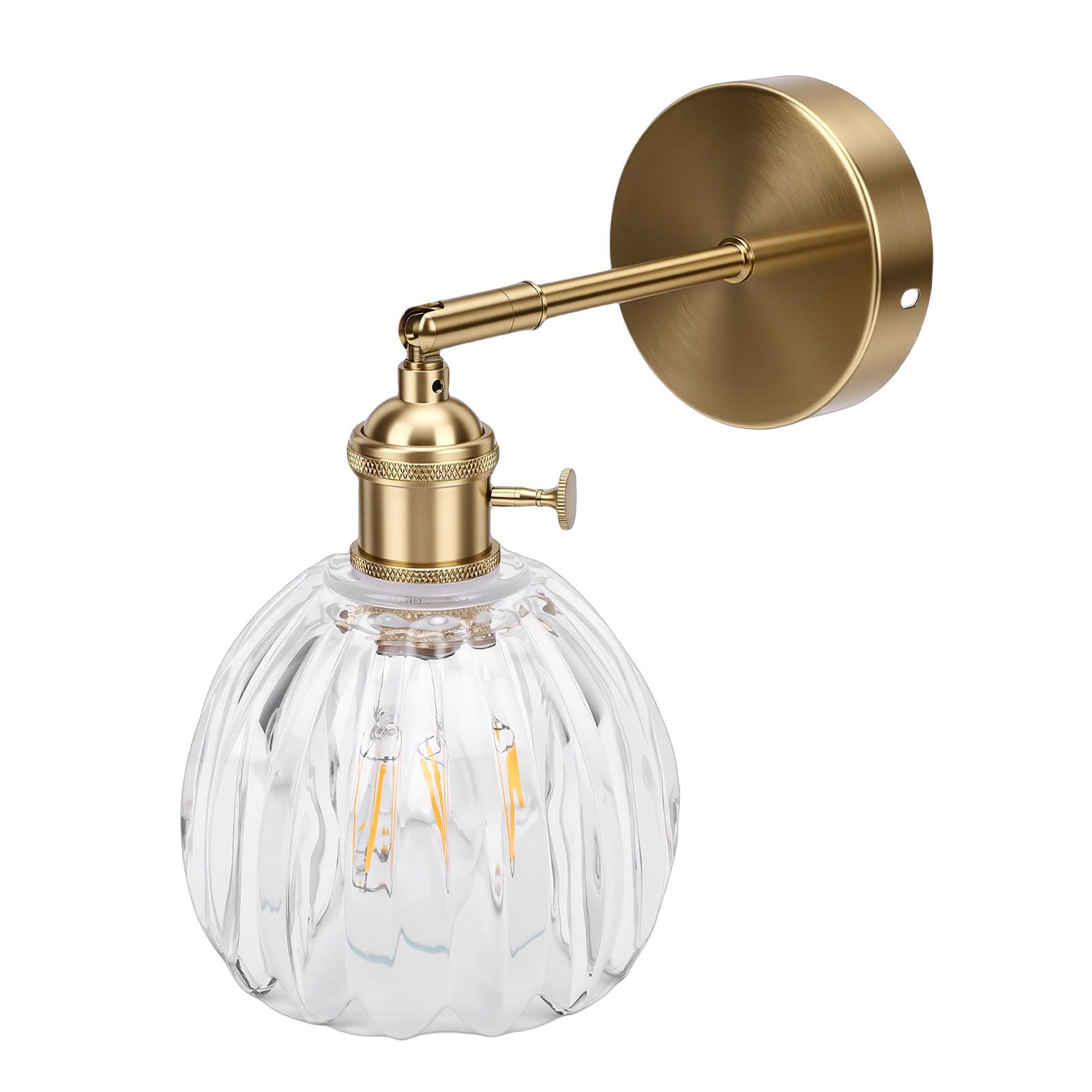 Wall Sconce Glass Lampshade Minimalist Aluminum Alloy Vintage Wall Lamp for view 9
