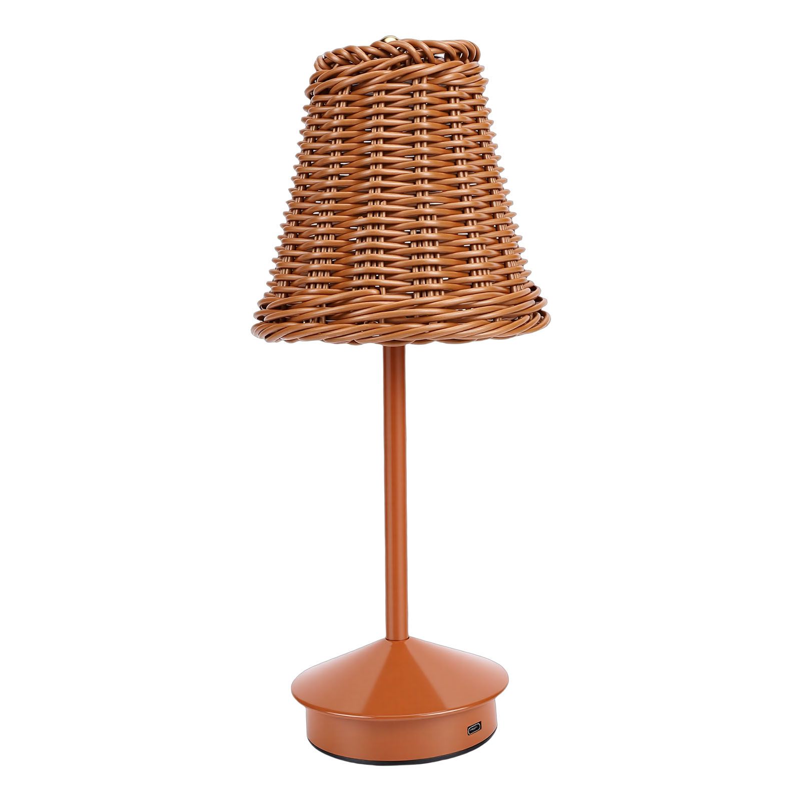 Boho Rattan Table Lamp LED Rechargeable Reading Light 3 Color Touch Control view 6