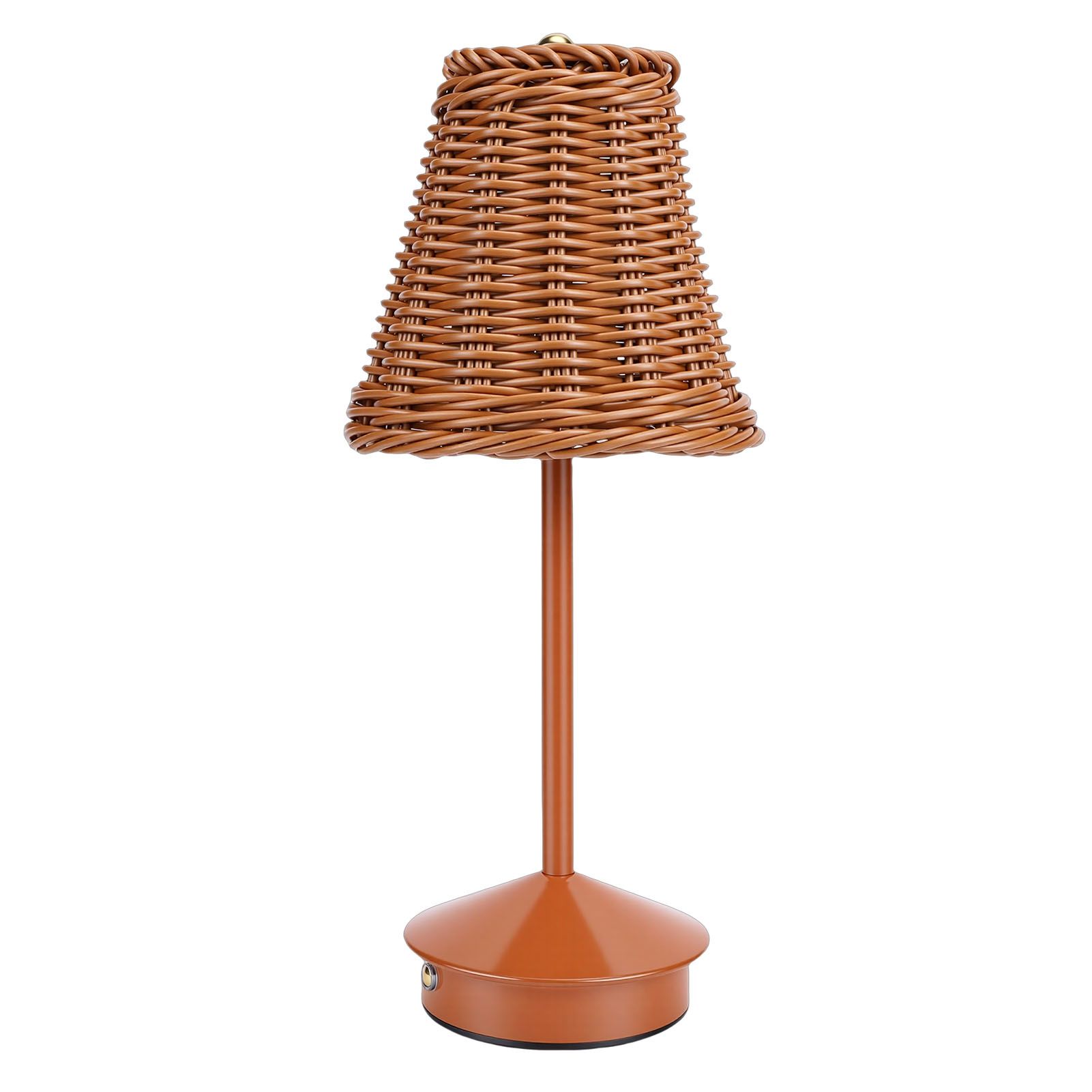 Boho Rattan Table Lamp LED Rechargeable Reading Light 3 Color Touch Control view 8