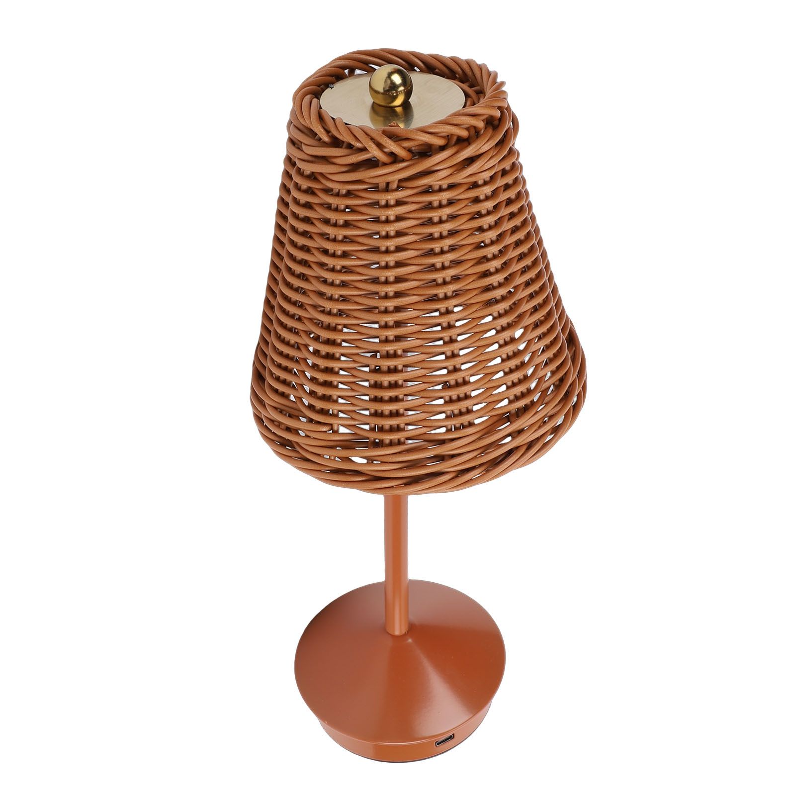Boho Rattan Table Lamp LED Rechargeable Reading Light 3 Color Touch Control view 11