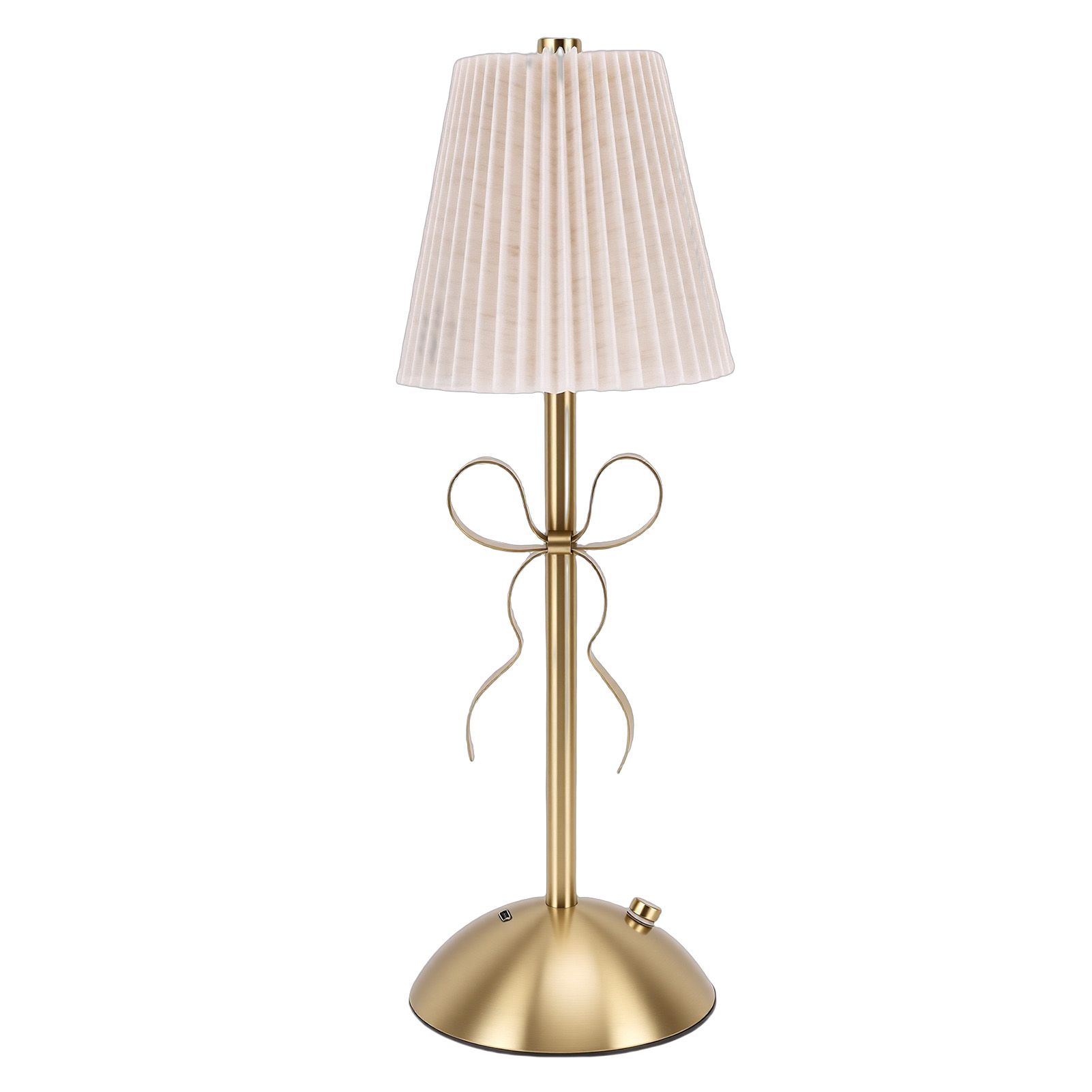 Fabric Bow Lamp Cordless Modern LED Bowknot Table Cute Nightlight Rechargeable