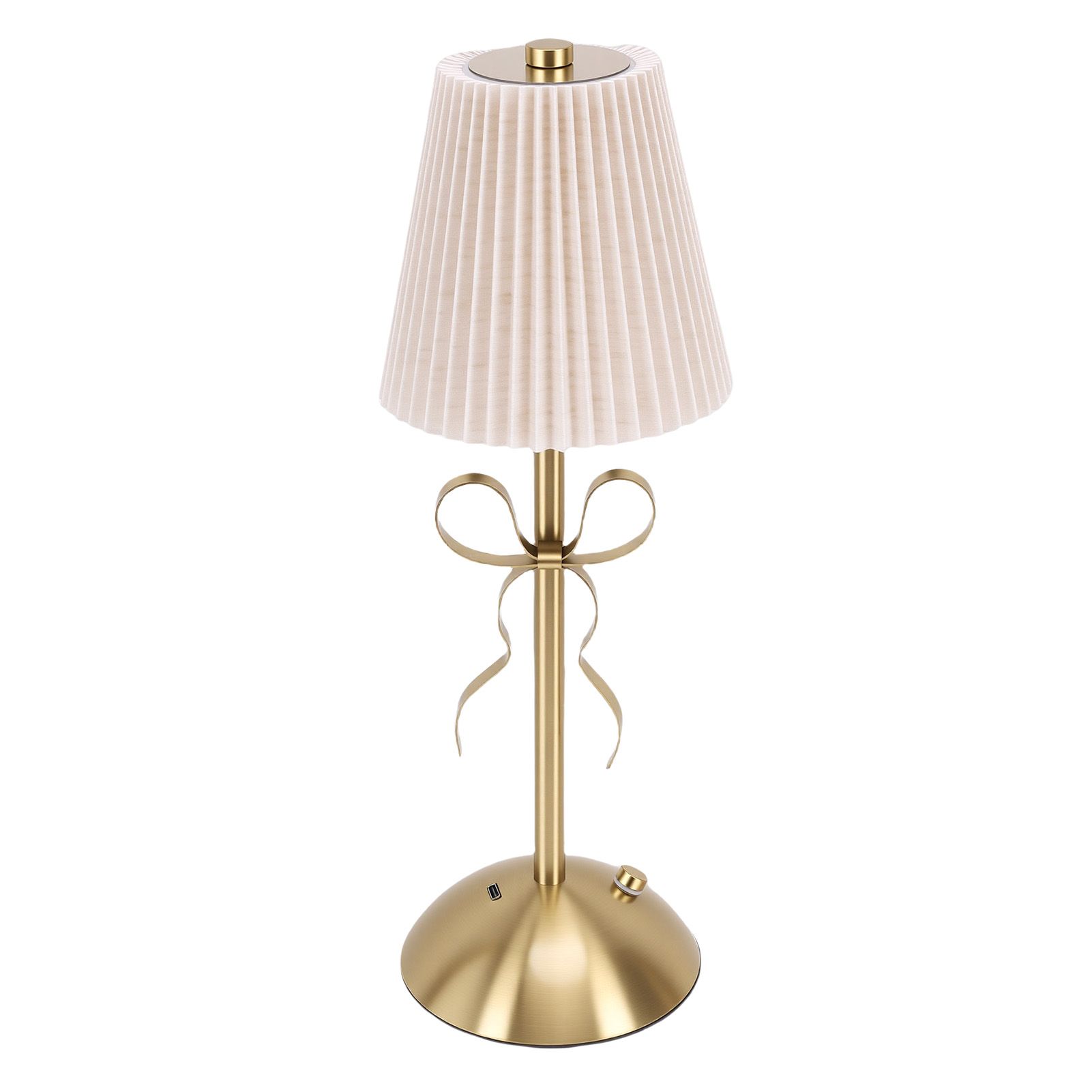 Fabric Bow Lamp Cordless Modern LED Bowknot Table Cute Nightlight Rechargeable view 9