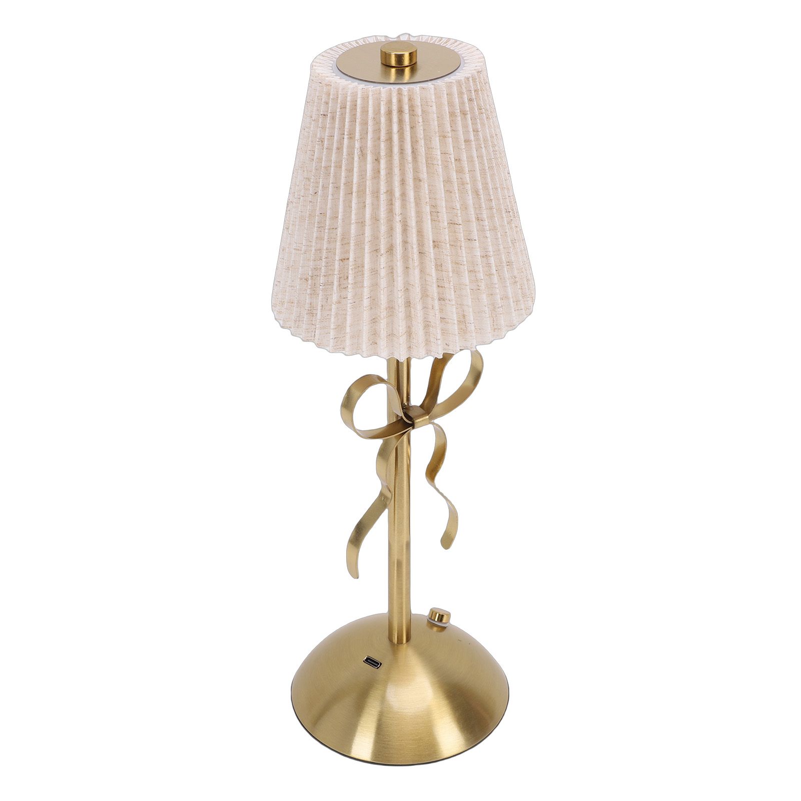 Fabric Bow Lamp Cordless Modern LED Bowknot Table Cute Nightlight Rechargeable view 10