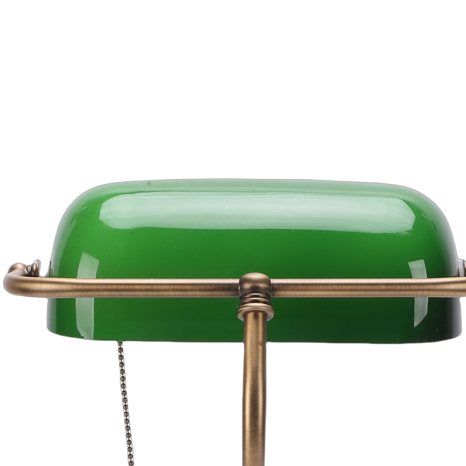 Green Glass Bankers Desk Lamp Retro Antique Library Lamp with Pull Chain view 5