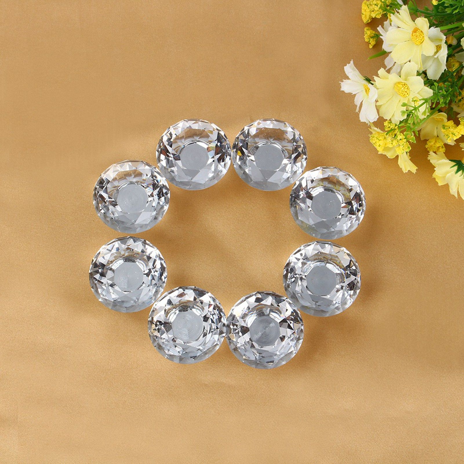 8Pcs/Sets 40mm Crystal Glass Door Knobs Drawer Cabinet Furniture Kitchen view 11