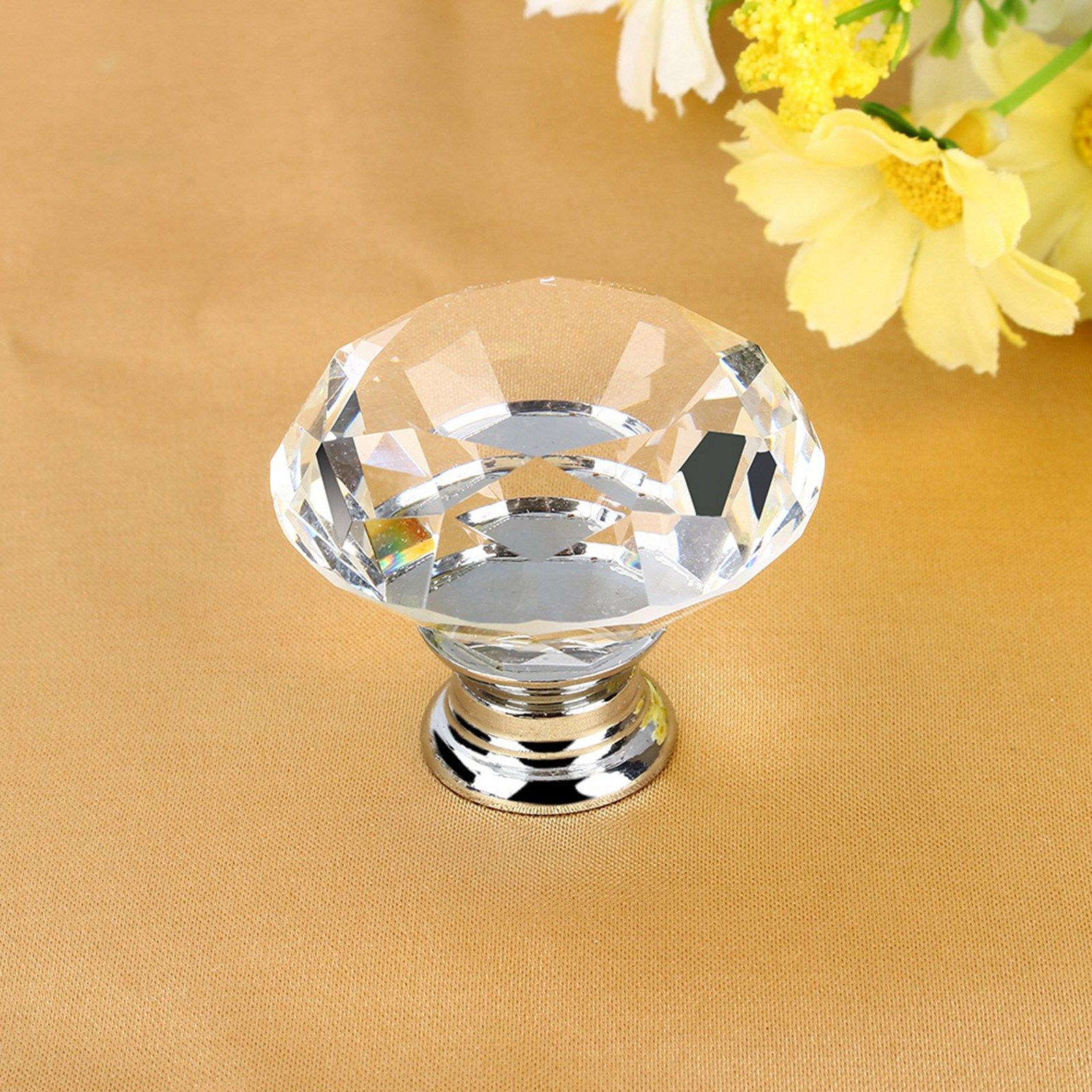 8Pcs/Sets 40mm Crystal Glass Door Knobs Drawer Cabinet Furniture Kitchen view 12