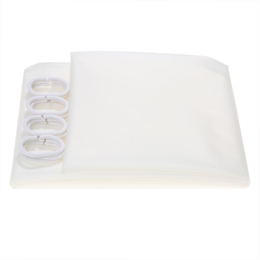 Htovila 72 * 72'' White PEVA Waterproof Mildewproof Shower Curtain Privacy view 2