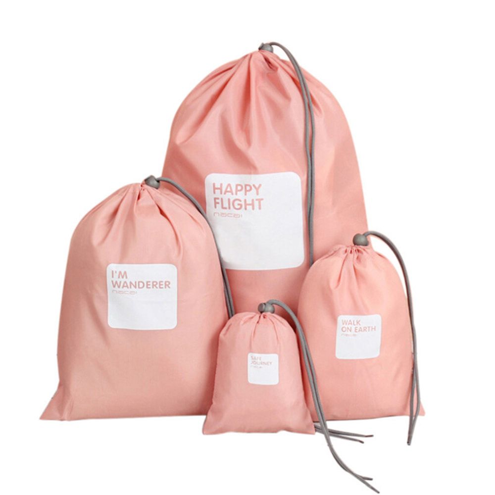 4pcs/lot Set Travel Storage Bag Waterproof Nylon Drawstring Pouch Men and view 2
