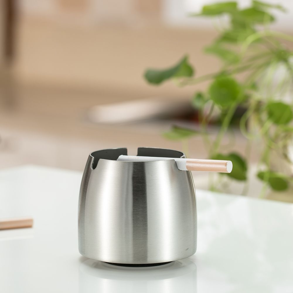 Windproof Ashtray Stainless Steel Tabletop Ashtray Cigarette Cigar Ash Holder