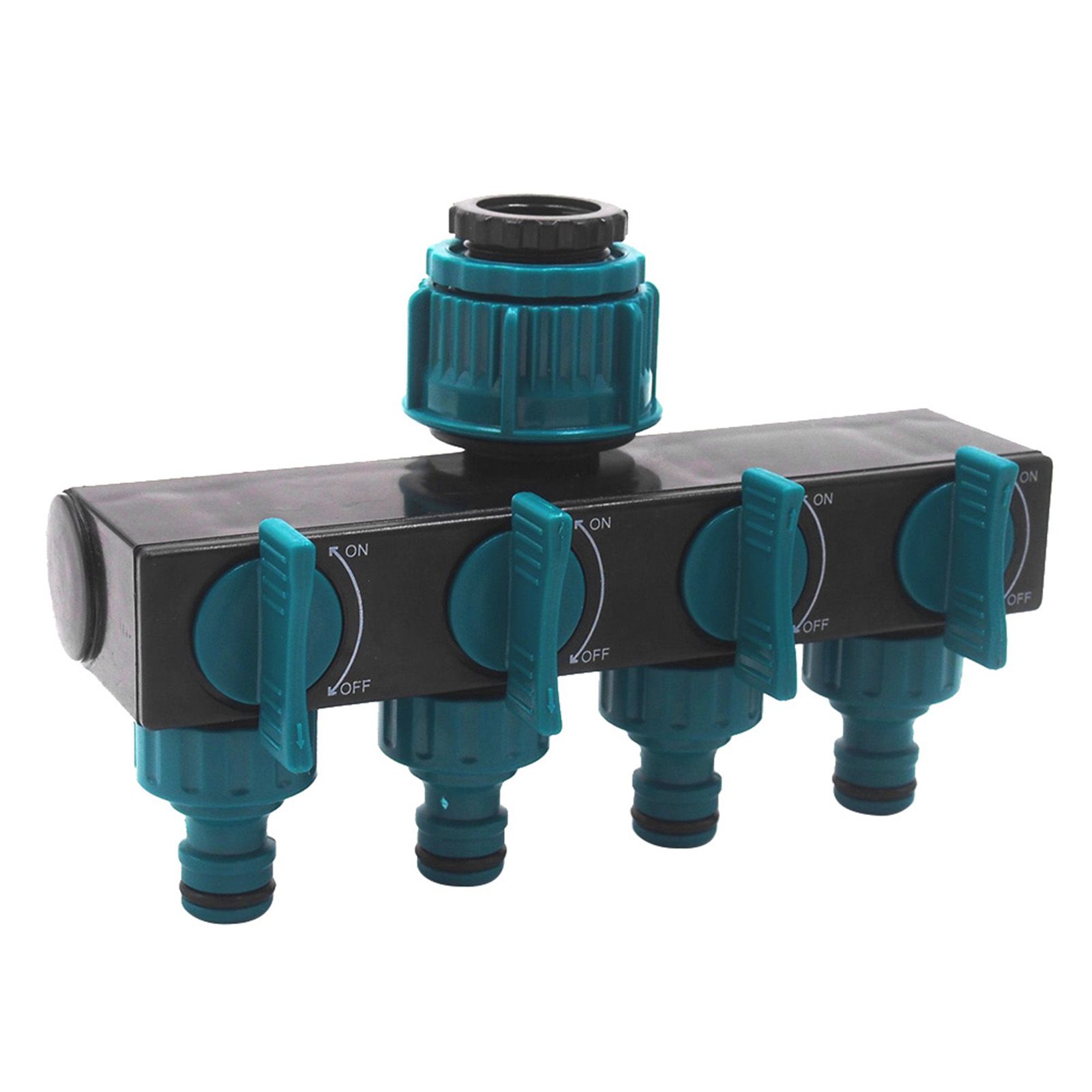 4 Way Hose Splitter, Hose Splitter for Garden 4 Way Shut Off Valve Plastic