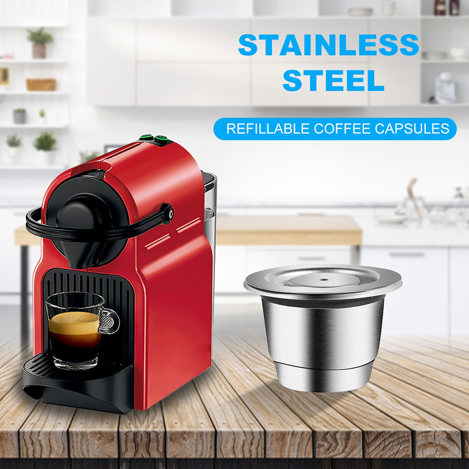 Coffee Capsules Stainless Steel Coffee Maker Pod Filters Cup 0.13oz Capacity view 3