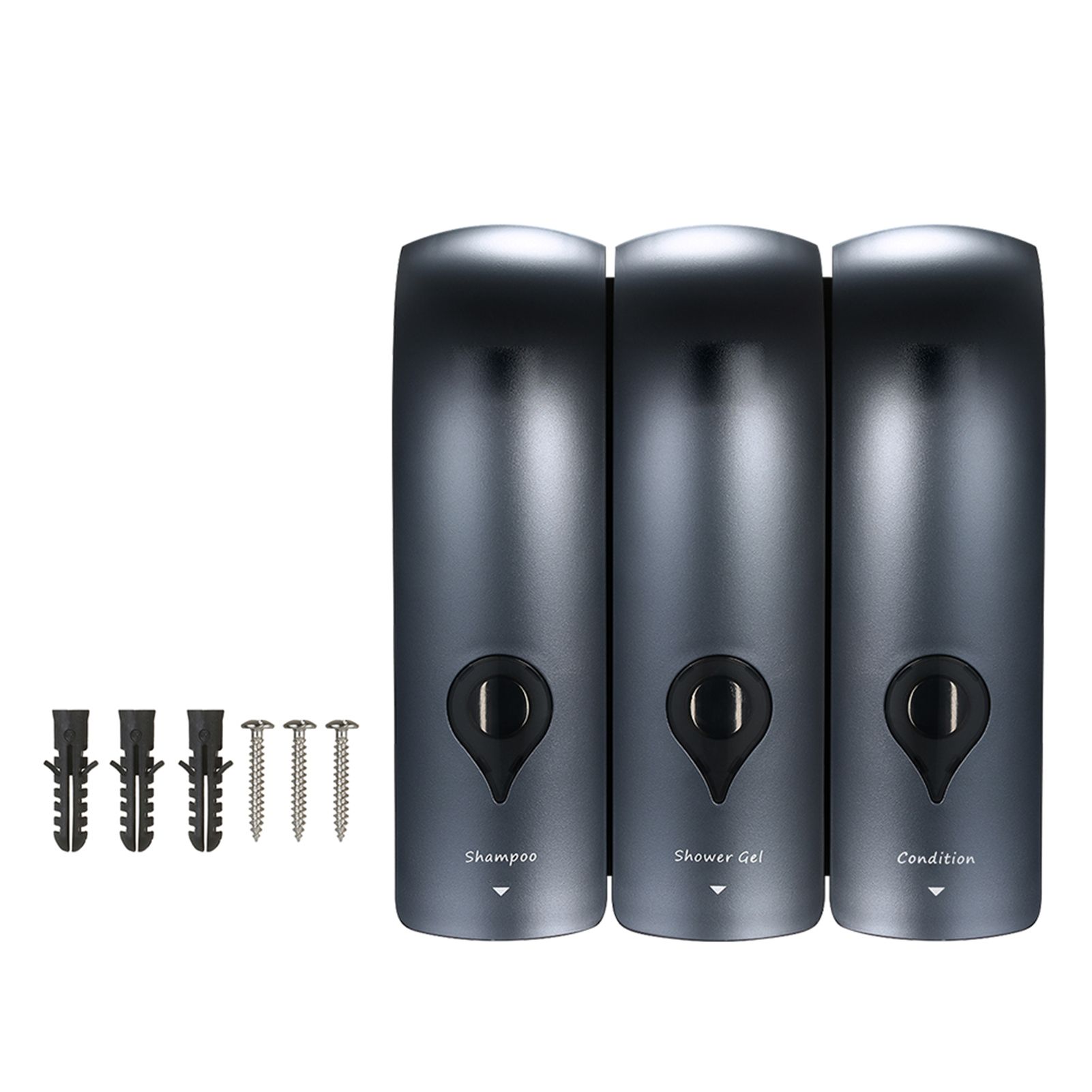 CHUANGDIAN Manual Soap Dispenser 3 Chamber x 300ml/ 10.2oz Wall Mounted Liquid view 2