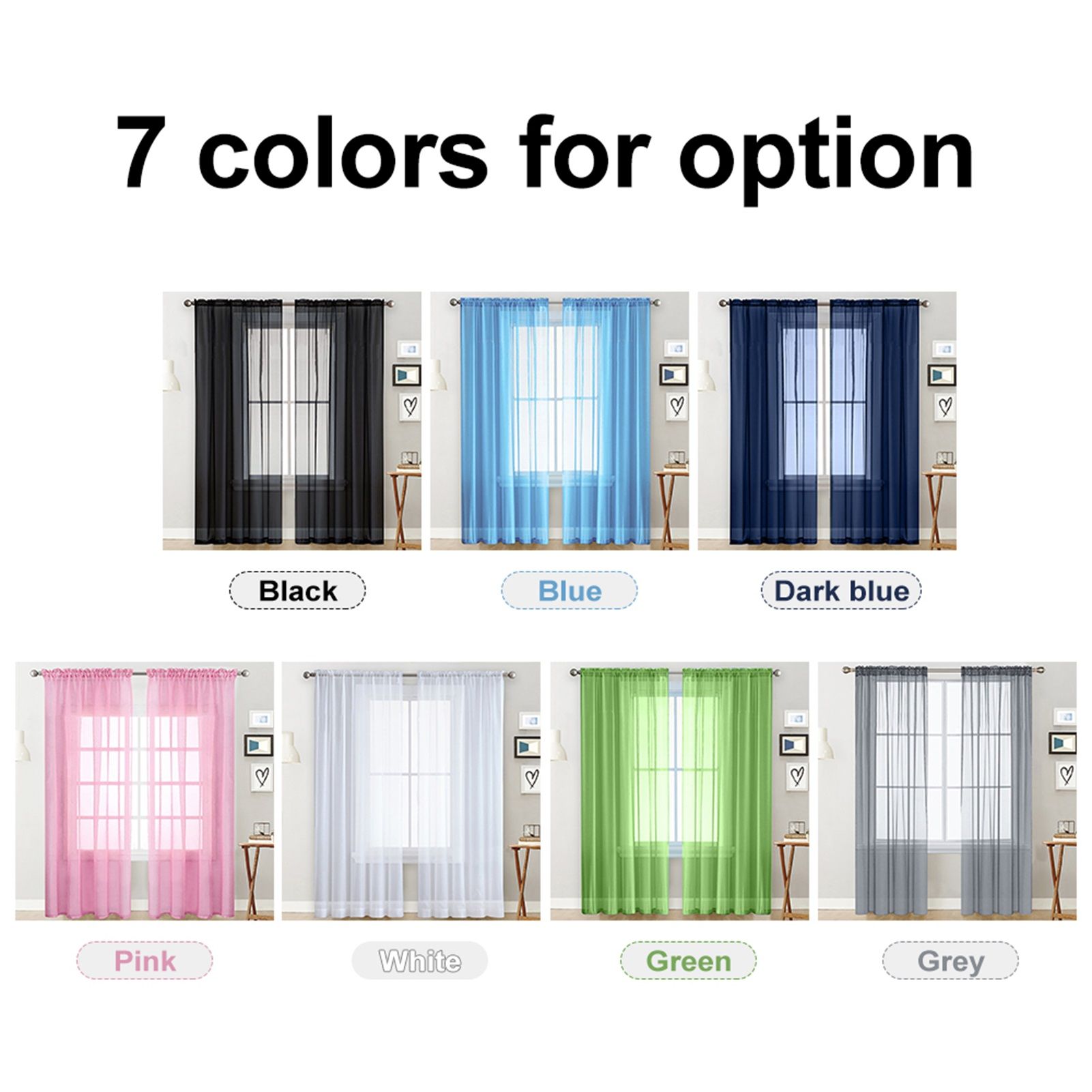 Sheer Curtains Living Room Rod Pocket Window Curtain Panels Bedroom Semi Sheer view 7