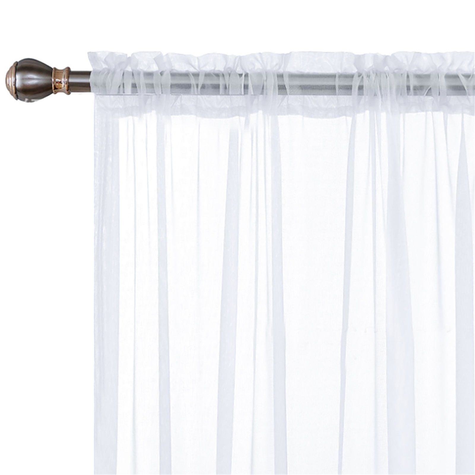 Sheer Curtains Living Room Rod Pocket Window Curtain Panels Bedroom Semi Sheer — image 1