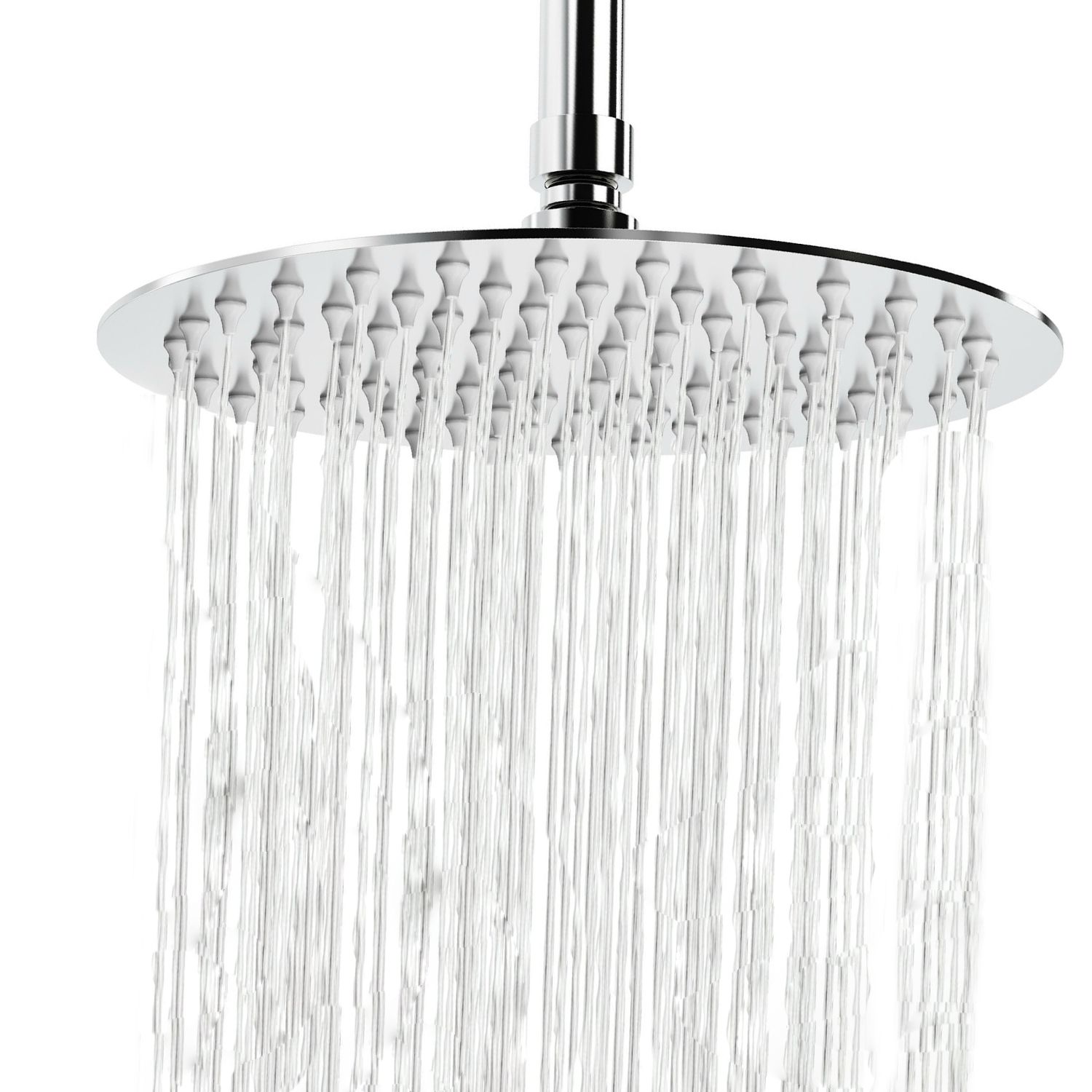 8 Inch Round Rain Showerhead G1/2 High Pressure Shower Head Bathroom Swivel view 2